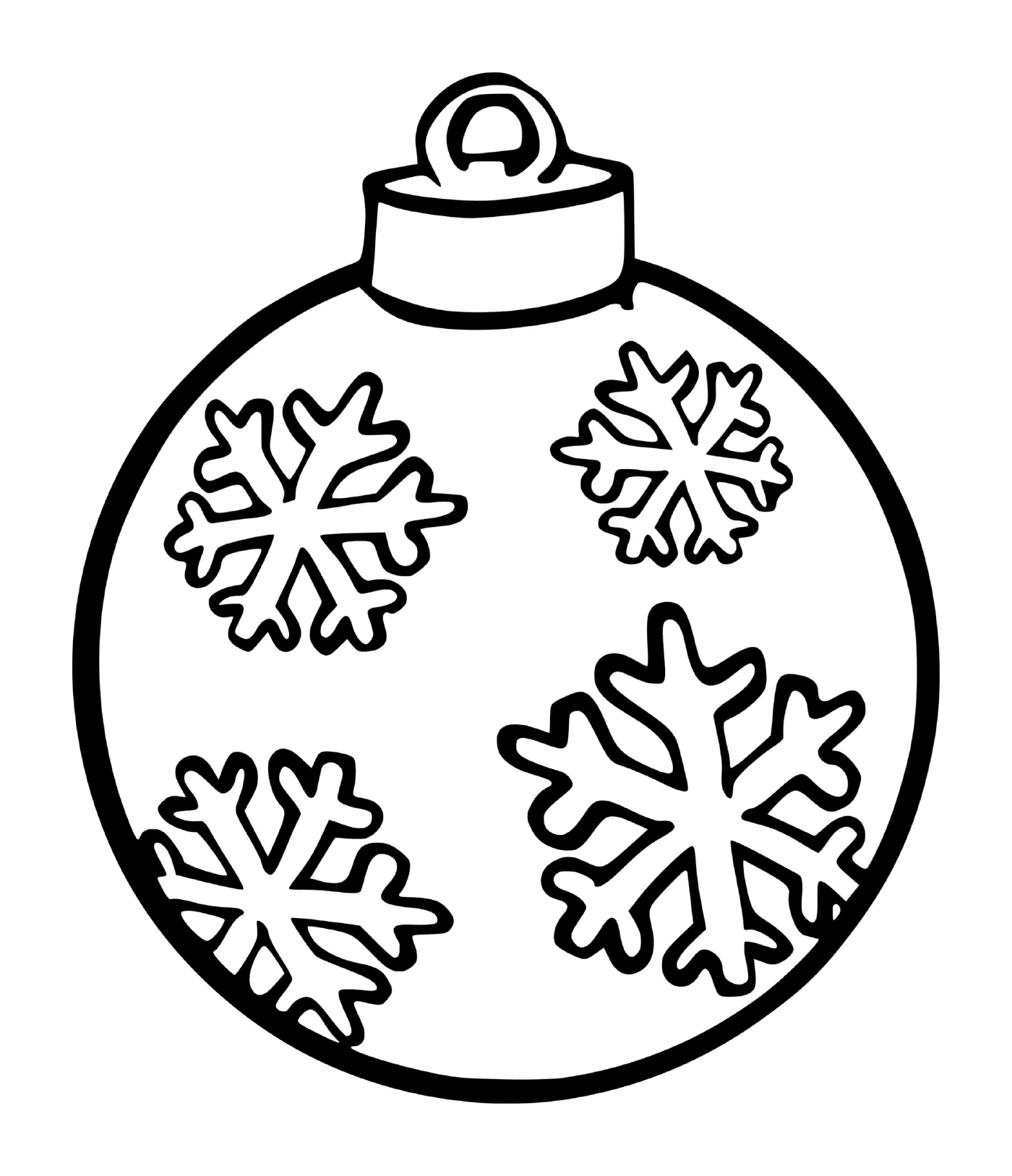   Un flocon de neige dans une boule de Noël pour sapin 