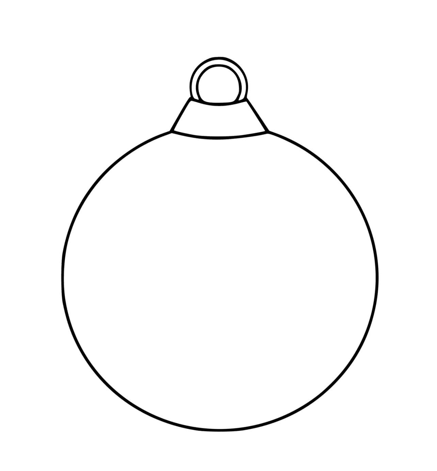   Une boule de Noël vide avec un contour simple en noir 