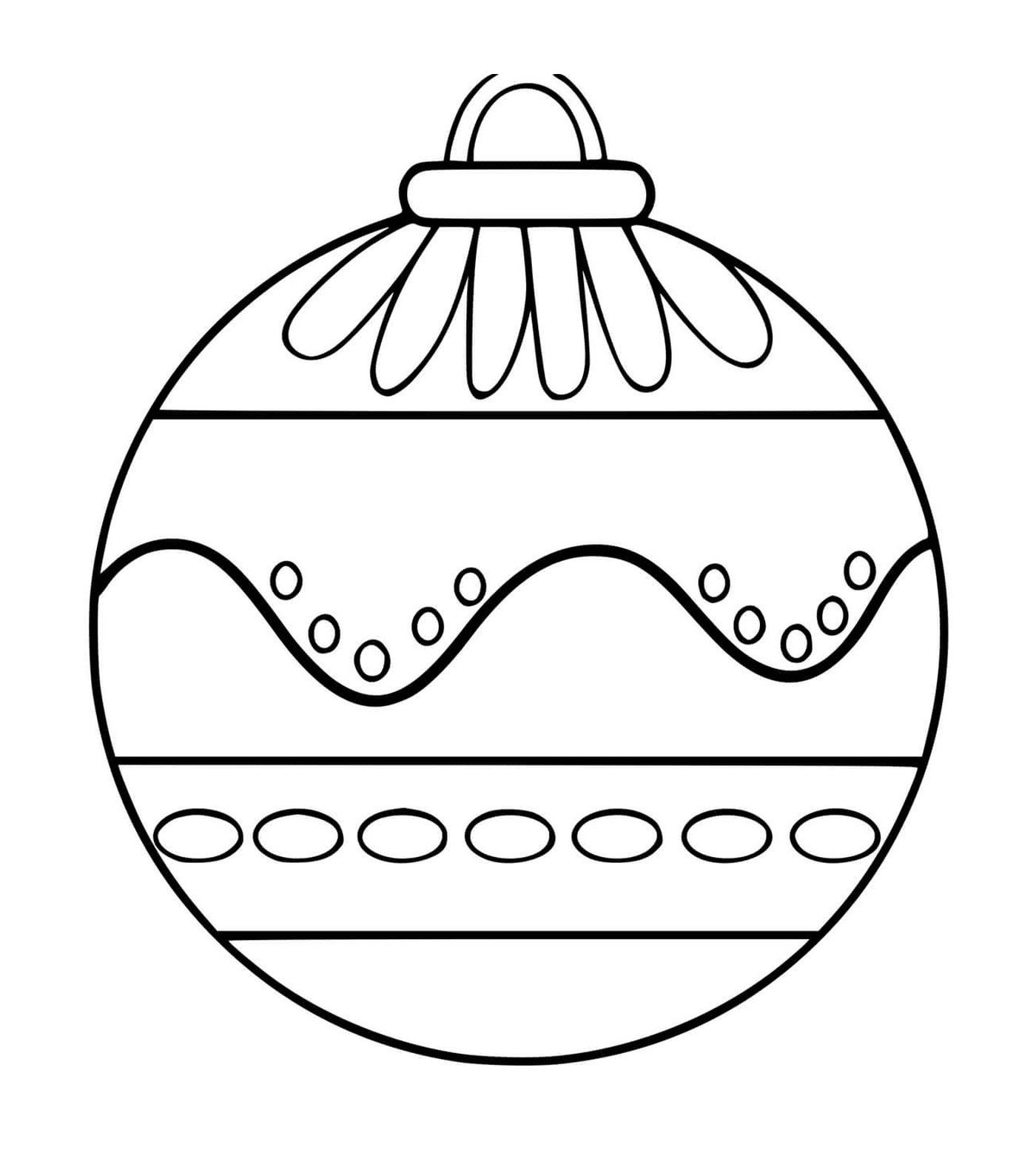   Une boule de Noël avec des motifs variés 