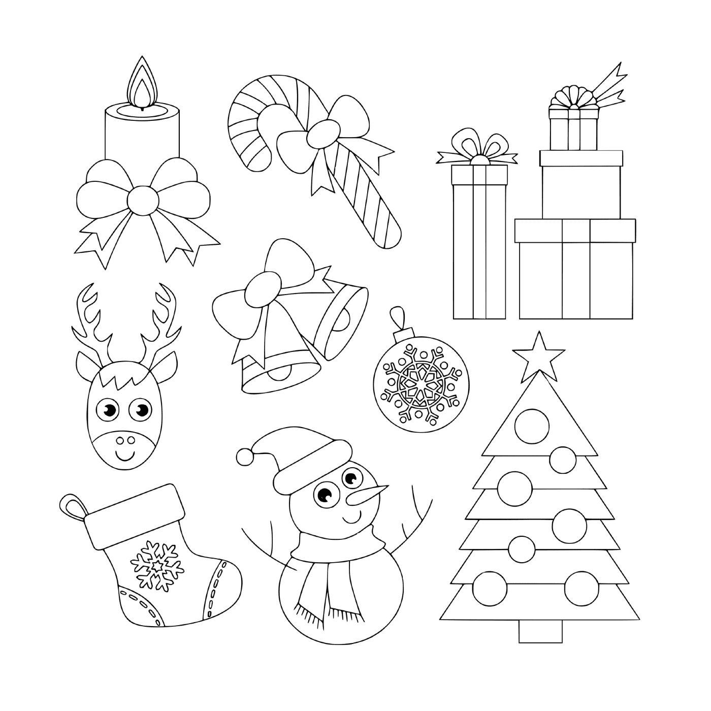  Collection de dessins de Noël pour enfants d'âge préscolaire et maternelle 