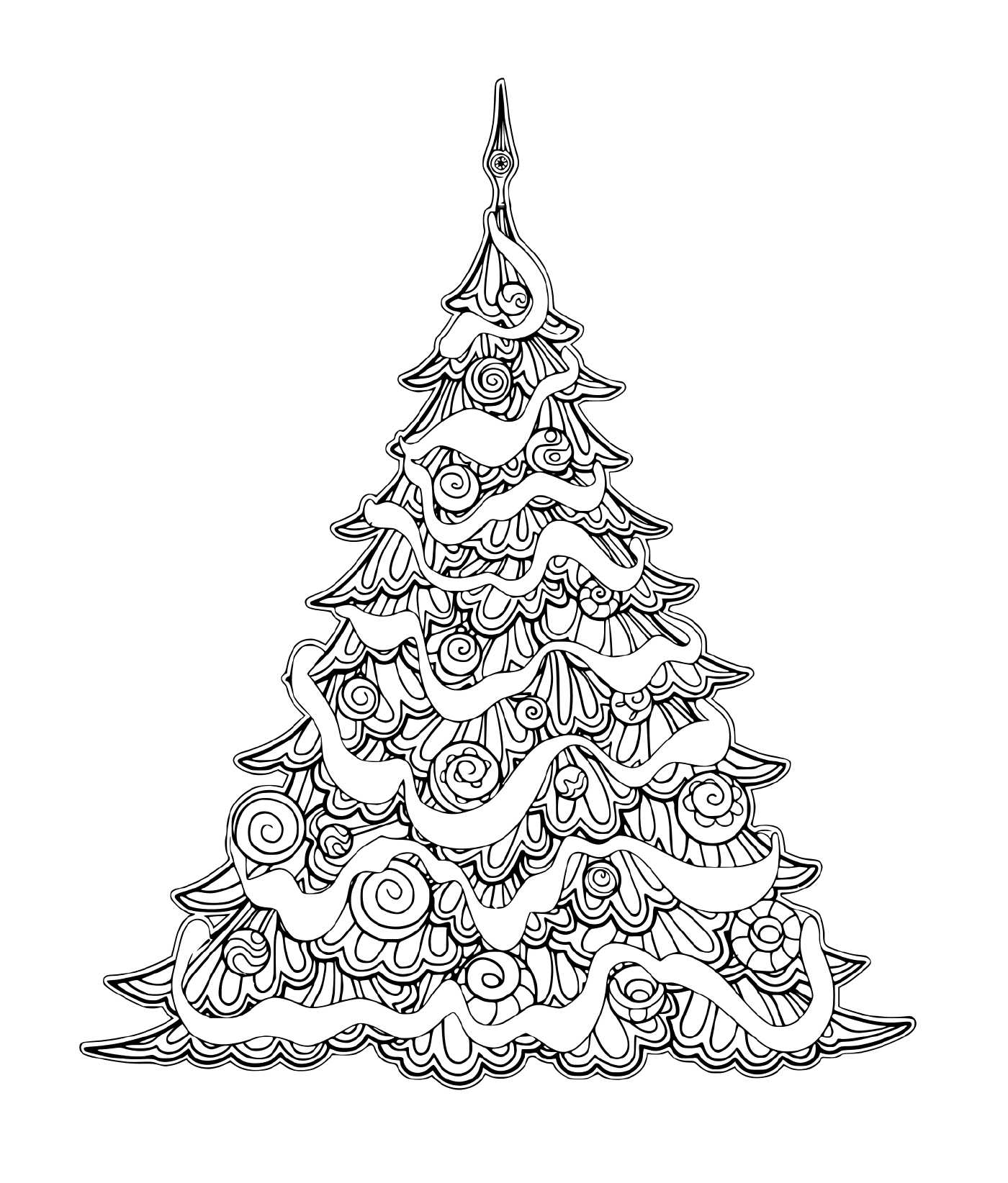   Luxueux arbre de Noël avec décorations 