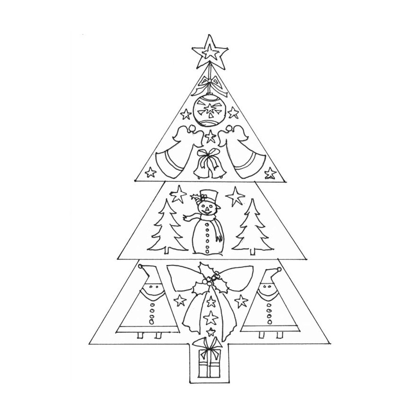   Un sapin de Noël avec des décorations 