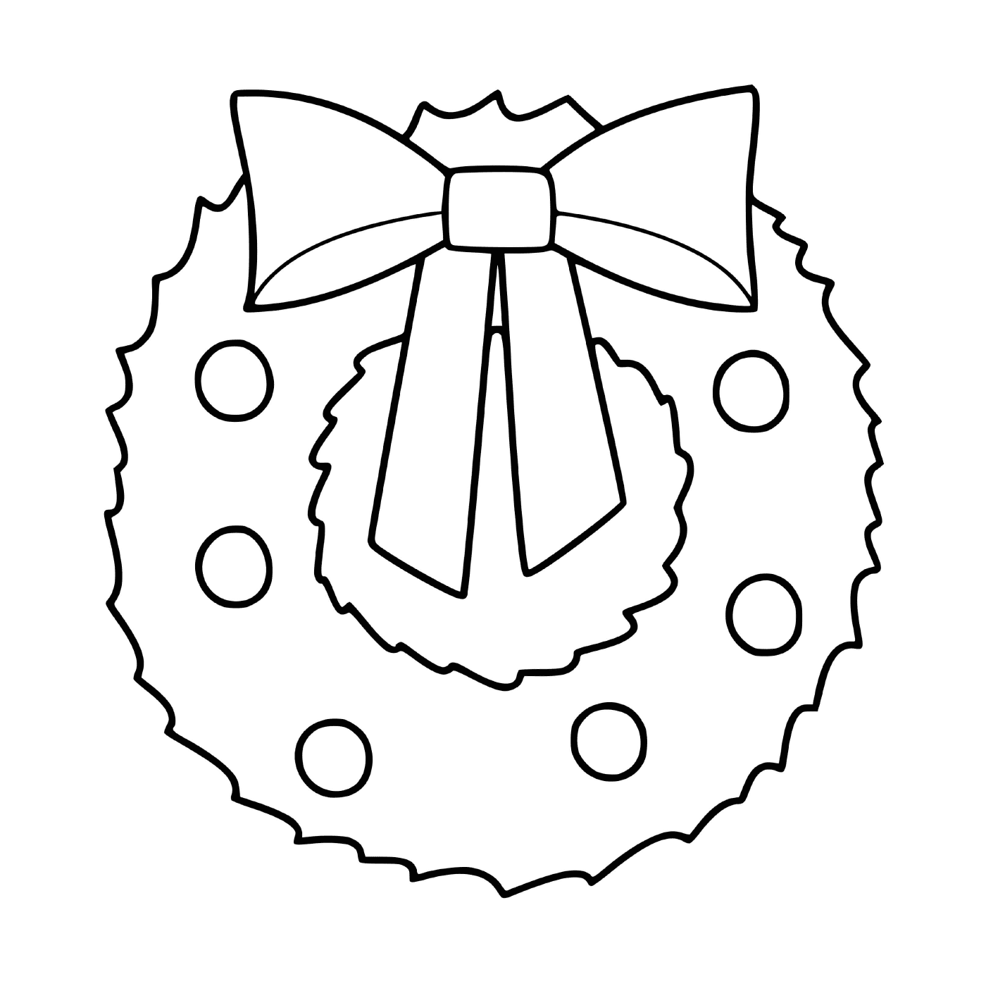   Une couronne de Noël décorée avec un nœud 
