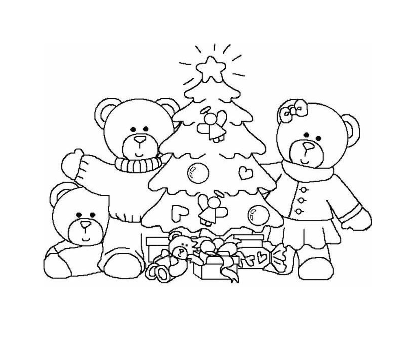   Noël maternelle avec couple d'ours 