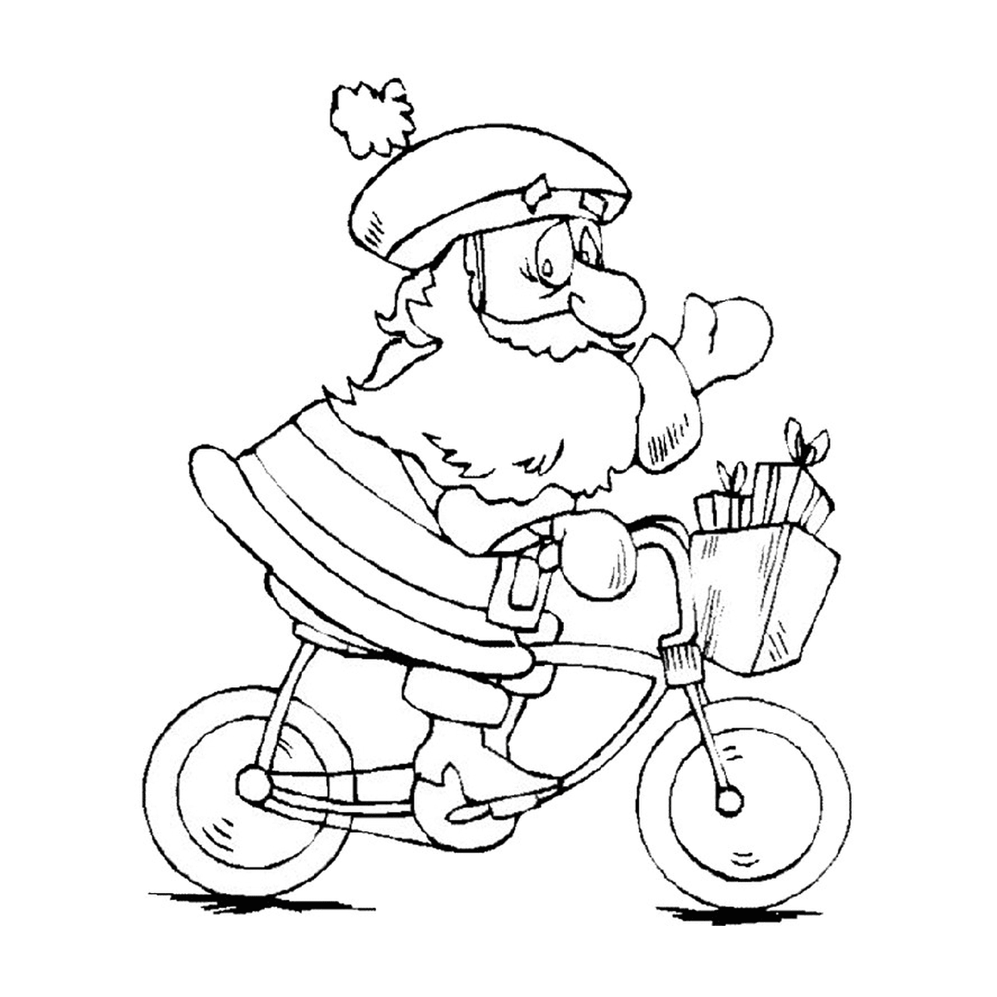   Père Noël à vélo 