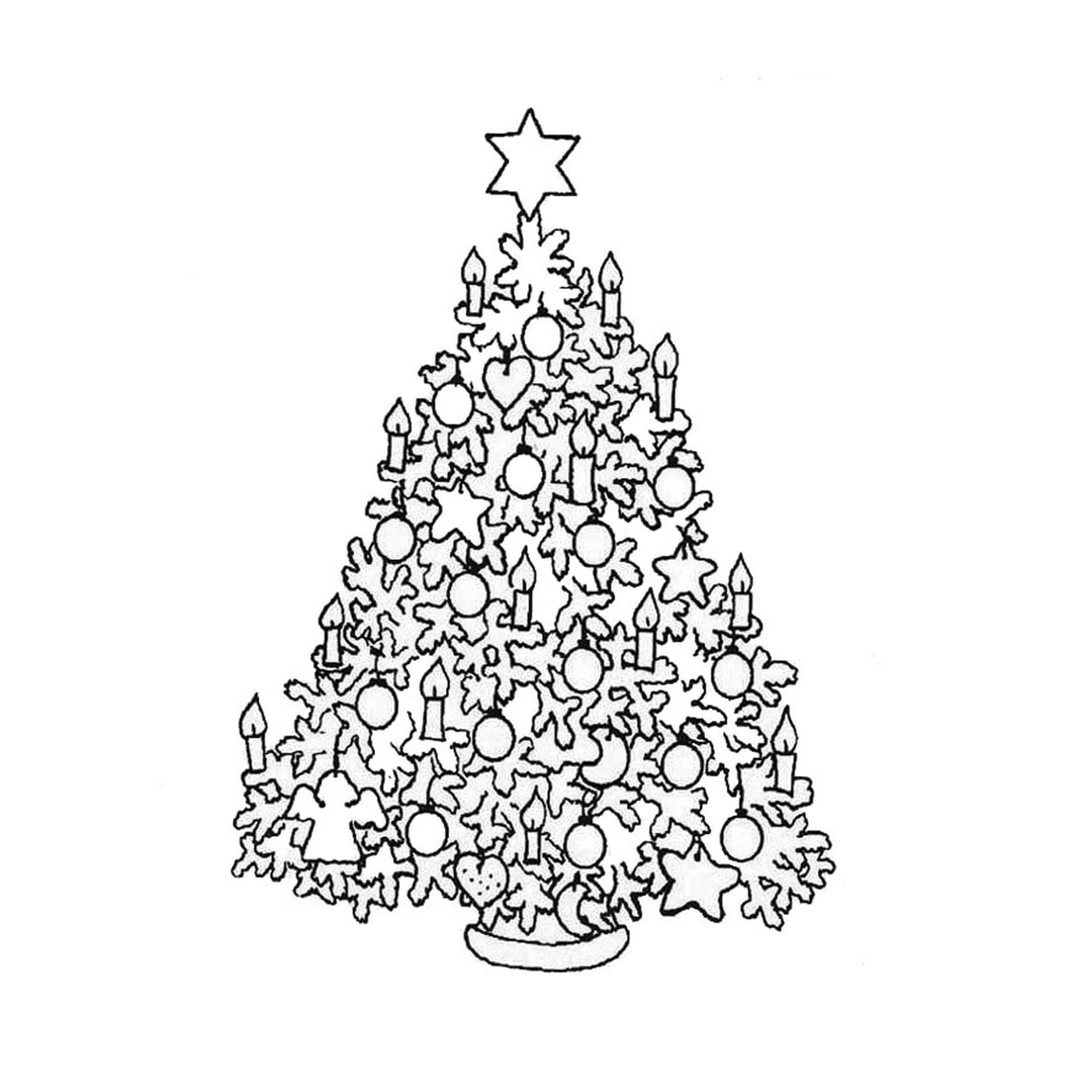   arbre de Noël décoré 