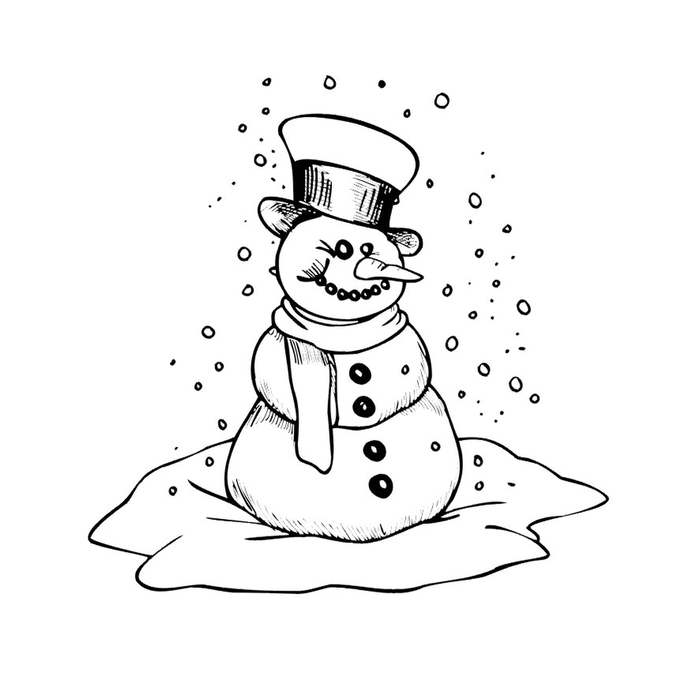   bonhomme de neige souriant 