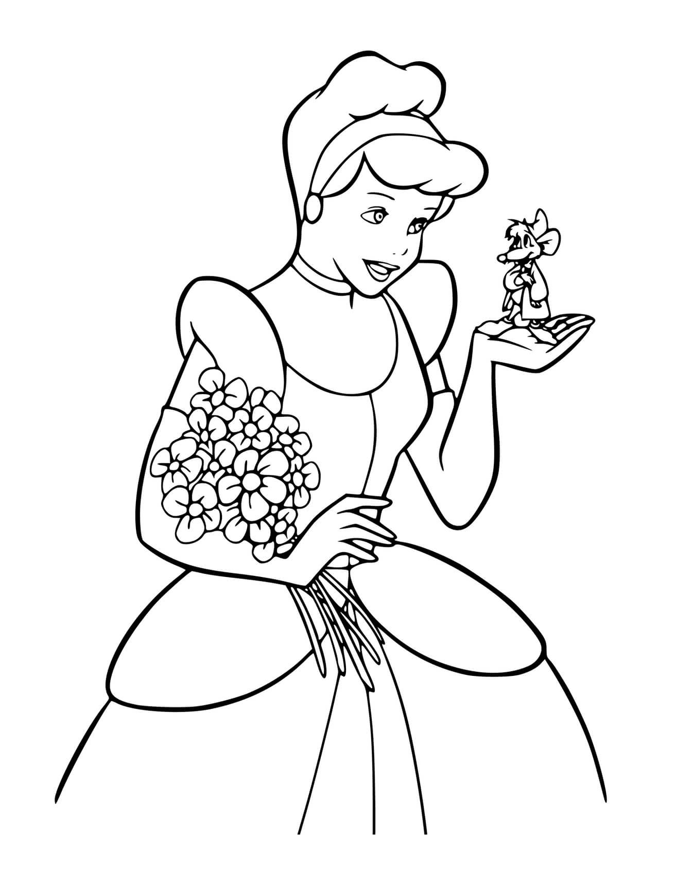   Une femme tenant des fleurs 