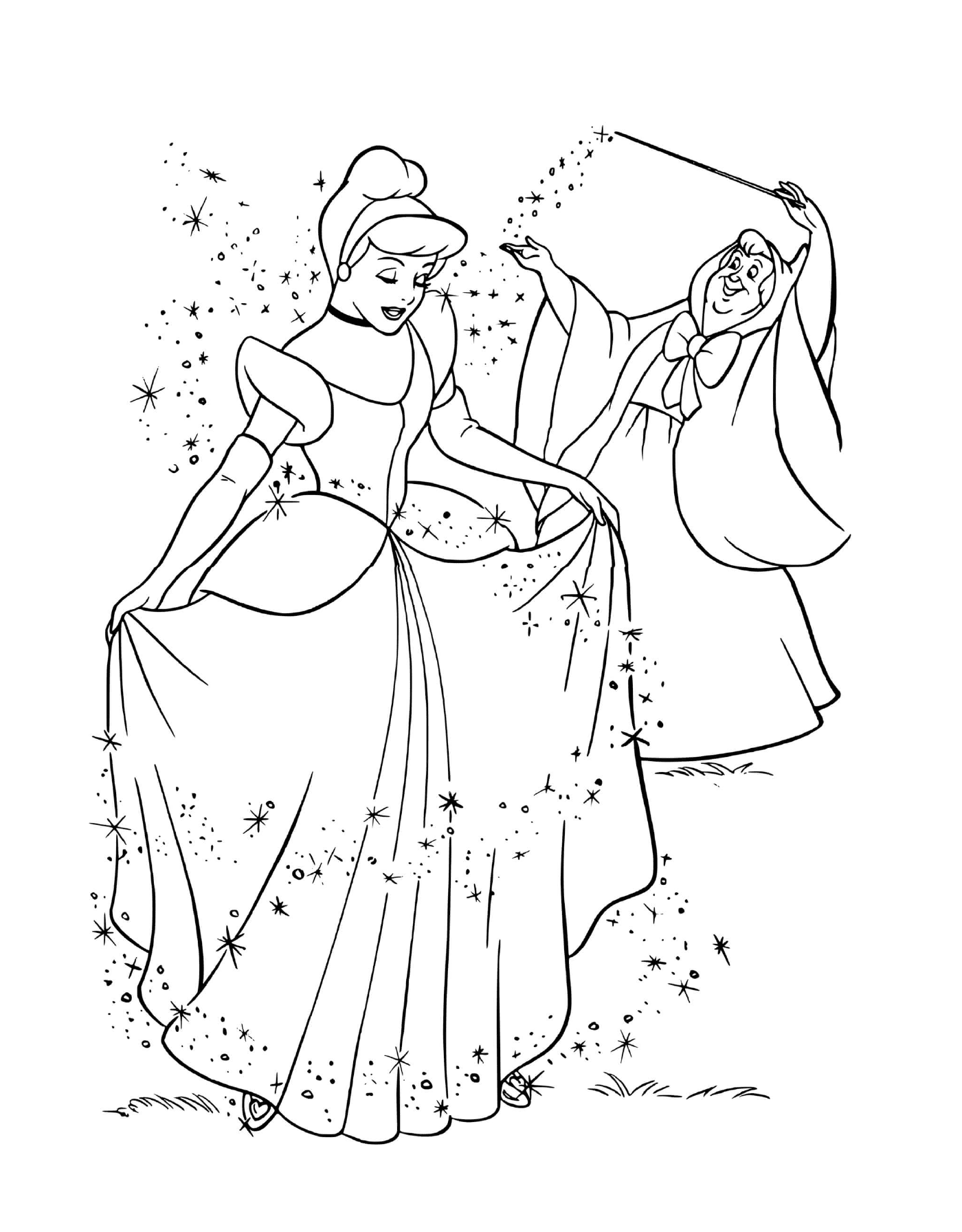   Magie du bal avec la princesse Cendrillon et sa mère 