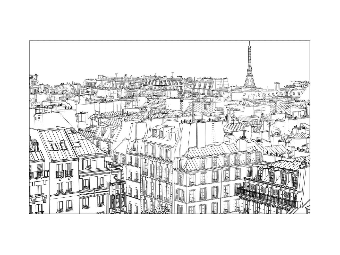   Paysage immeubles ville Paris 
