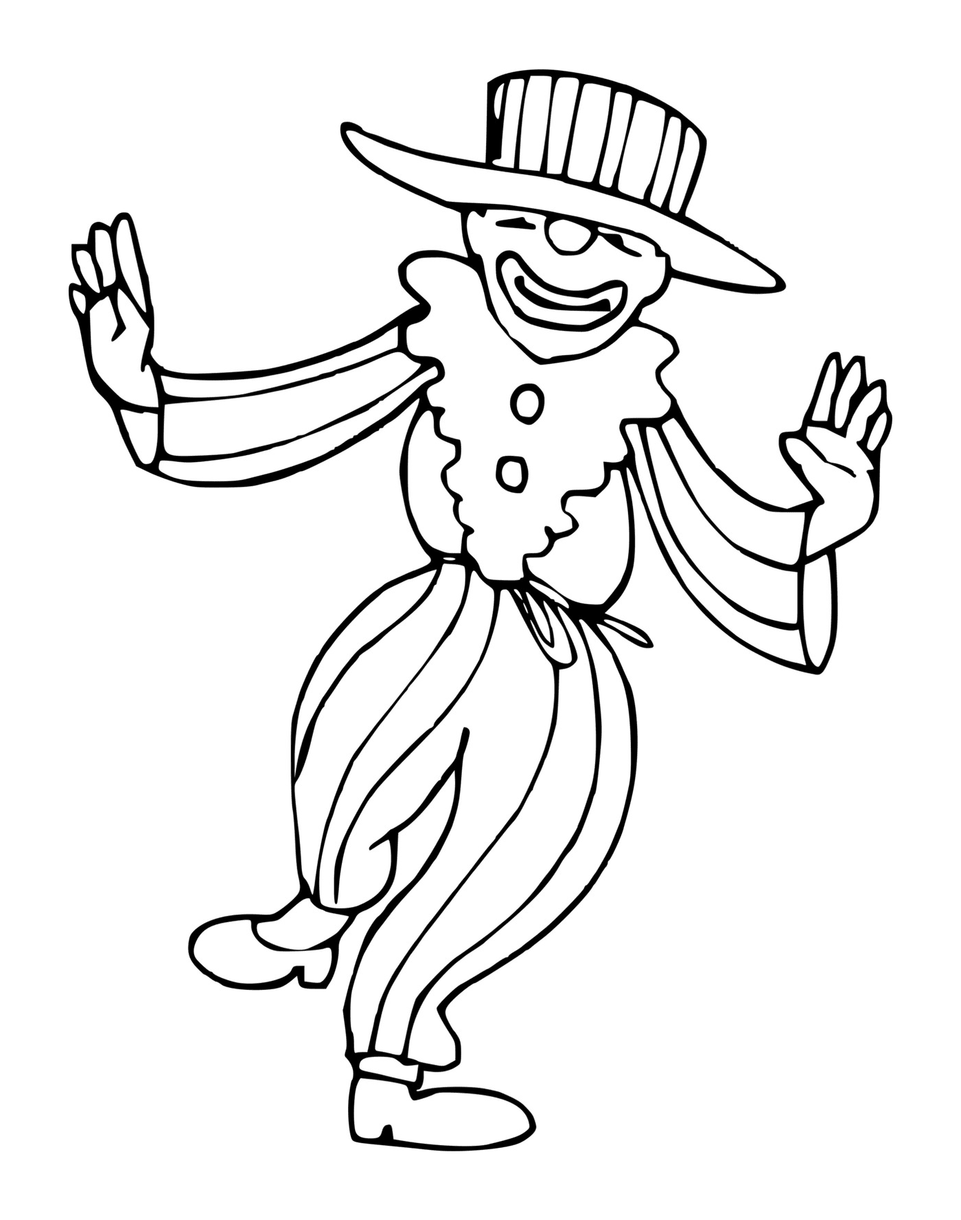   Clown portant un chapeau surdimensionné 