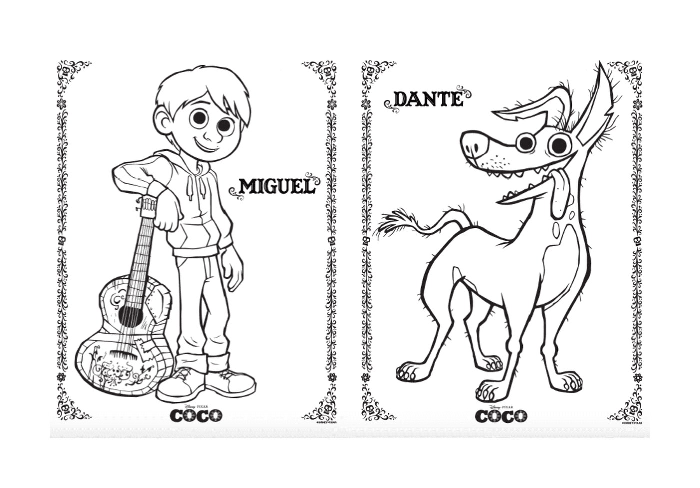   Miguel et Dante le chien, dans Coco de Disney Pixar 
