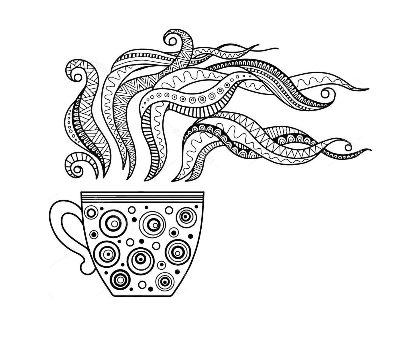   Une belle tasse de café à colorier 