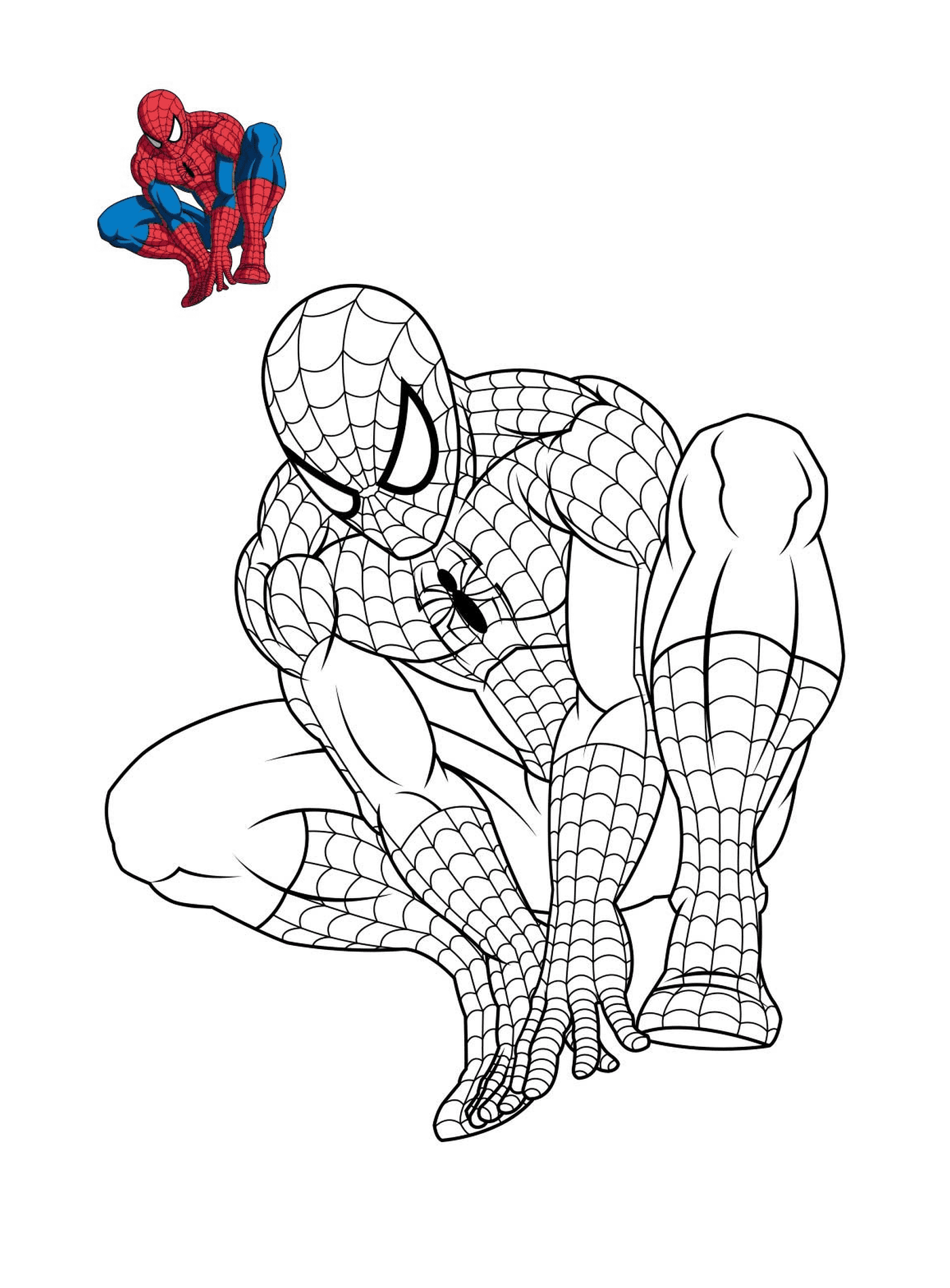   Spider-Man réfléchi à colorier 