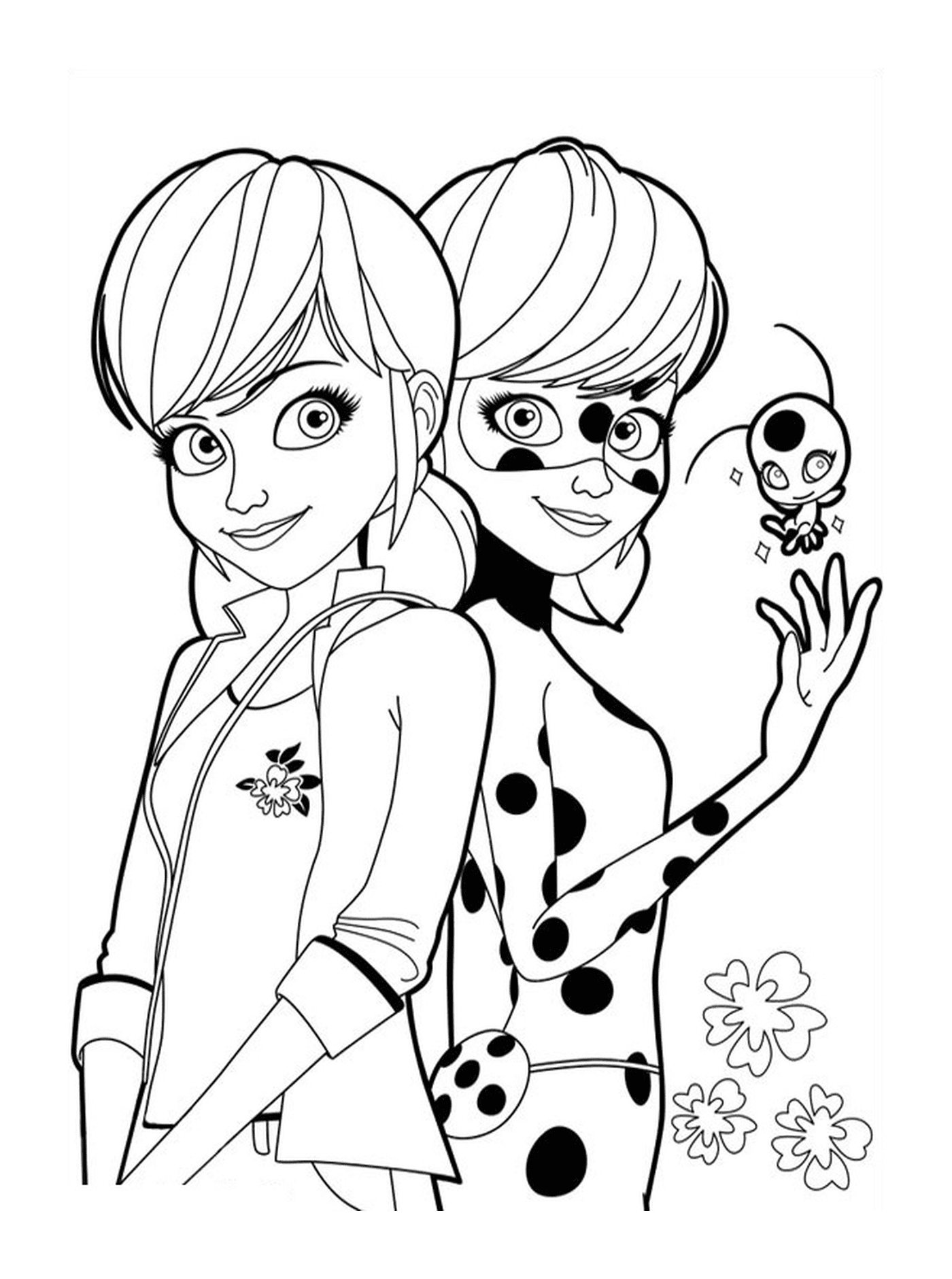   Ladybug et Marinette de Miraculous Ladybug ensemble 