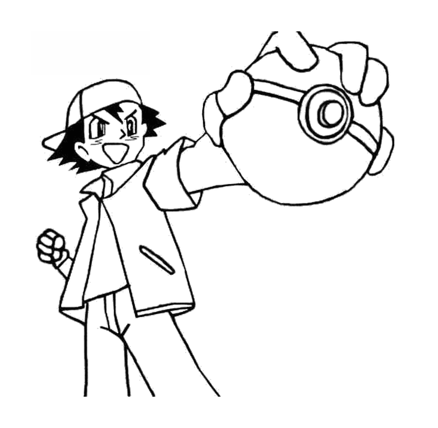   Pokémon Ash avec une Pokéball 