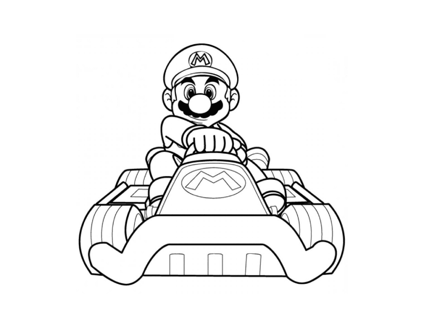   Mario Kart Wii avec sa voiture à colorier 