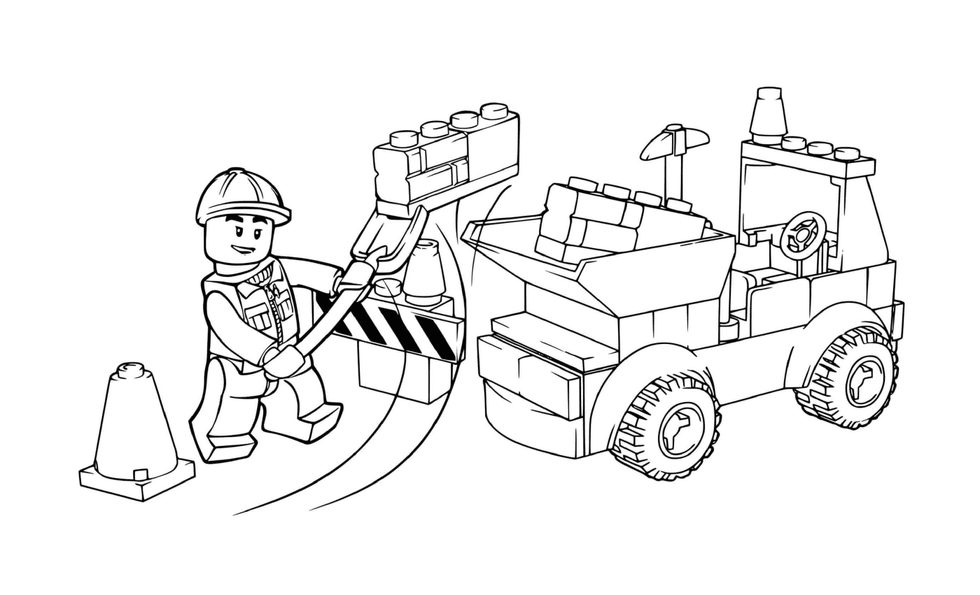  Chantier de construction LEGO Junior avec un camion-benne 