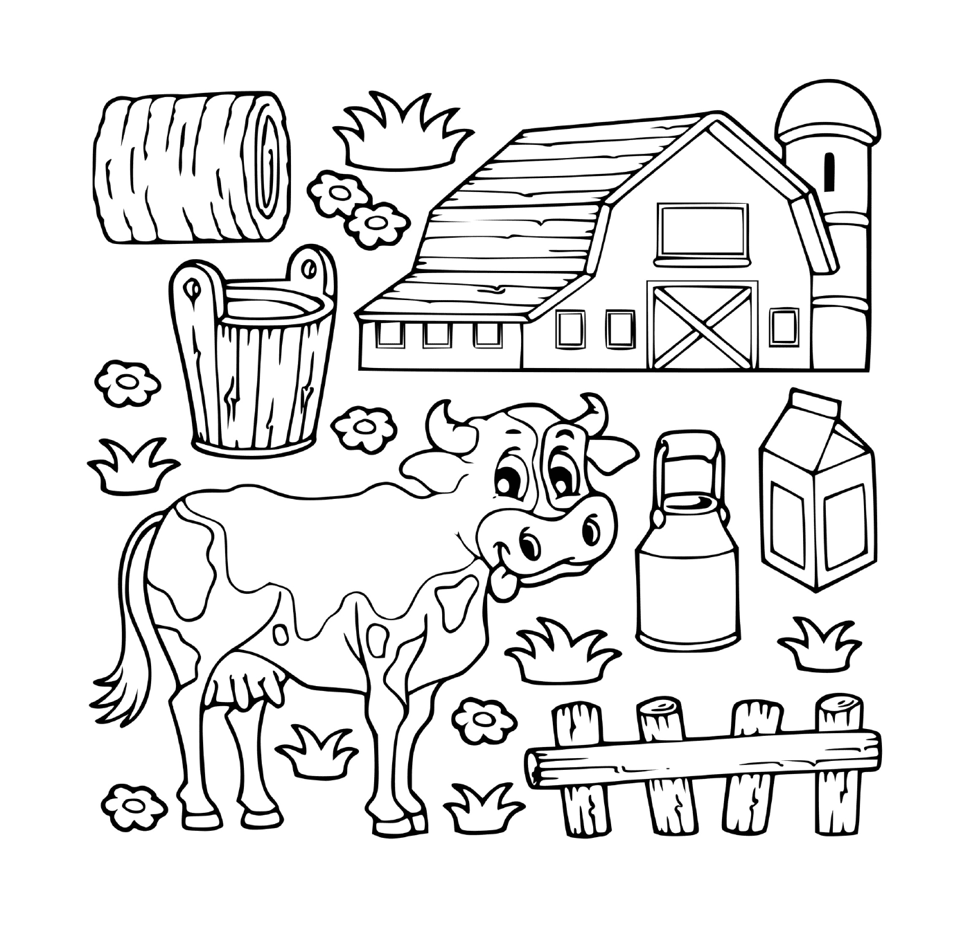   Vache laitière dans une ferme 