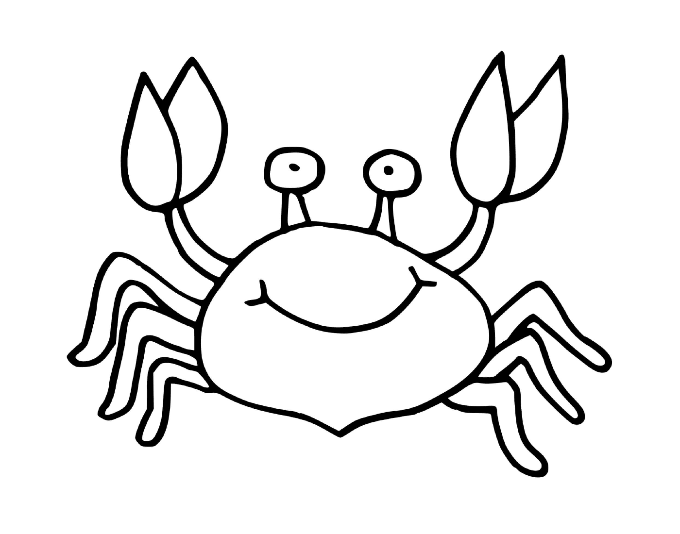   Un crabe avec un sourire amical 