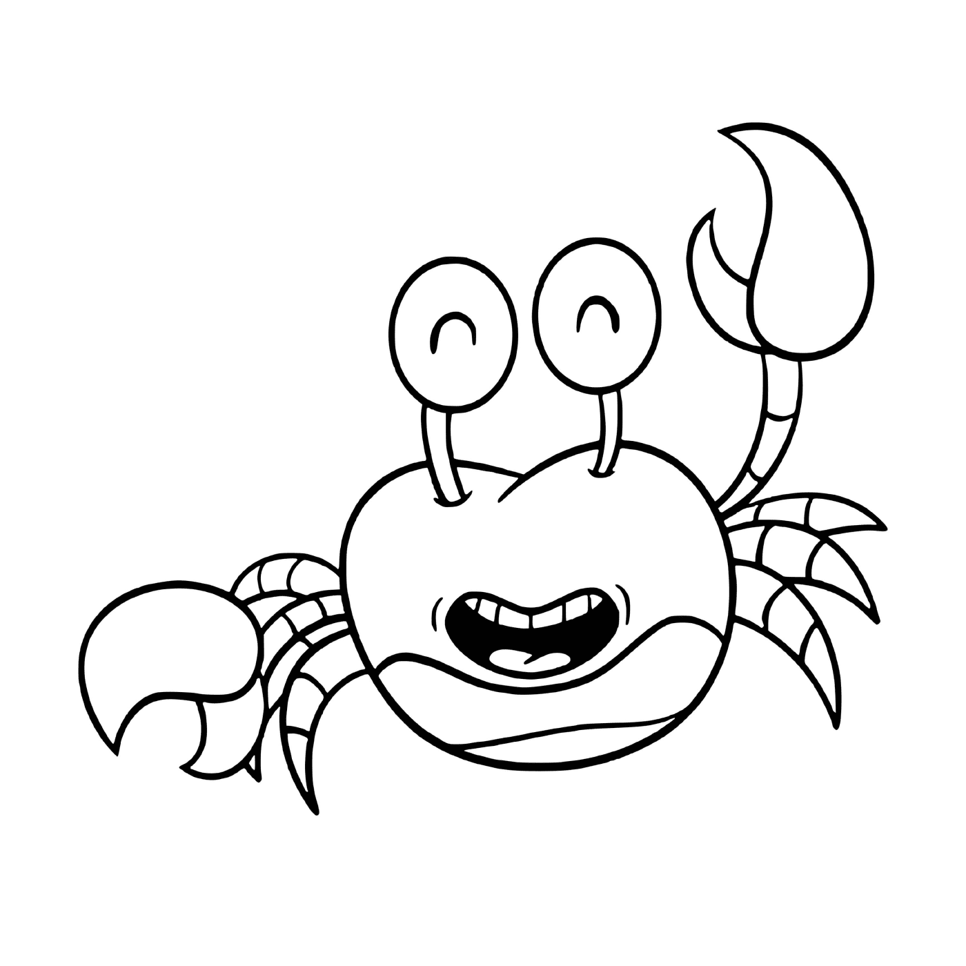   Un crabe amusant avec de grands yeux, style cartoon 