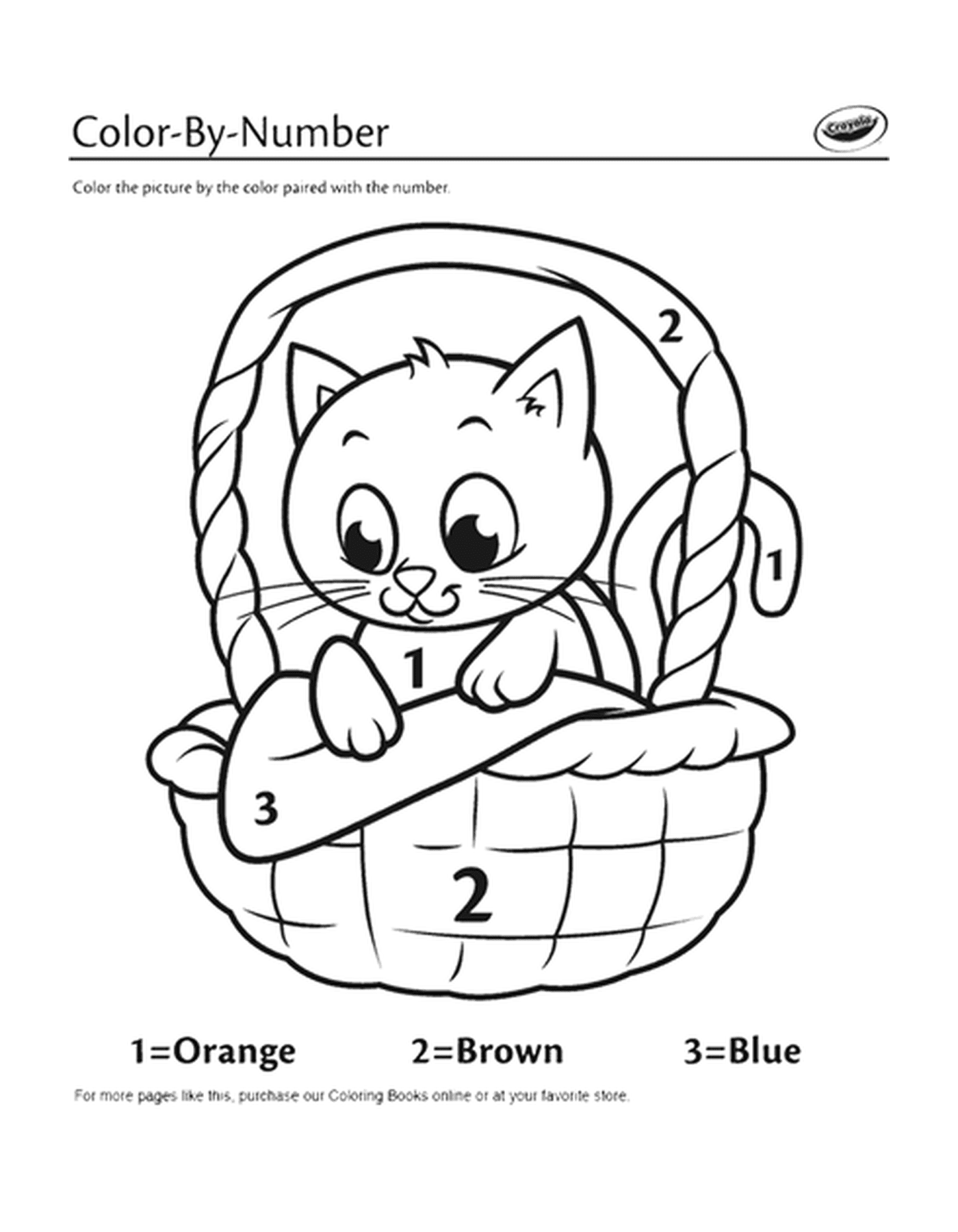   Un chaton dans un panier à colorier 