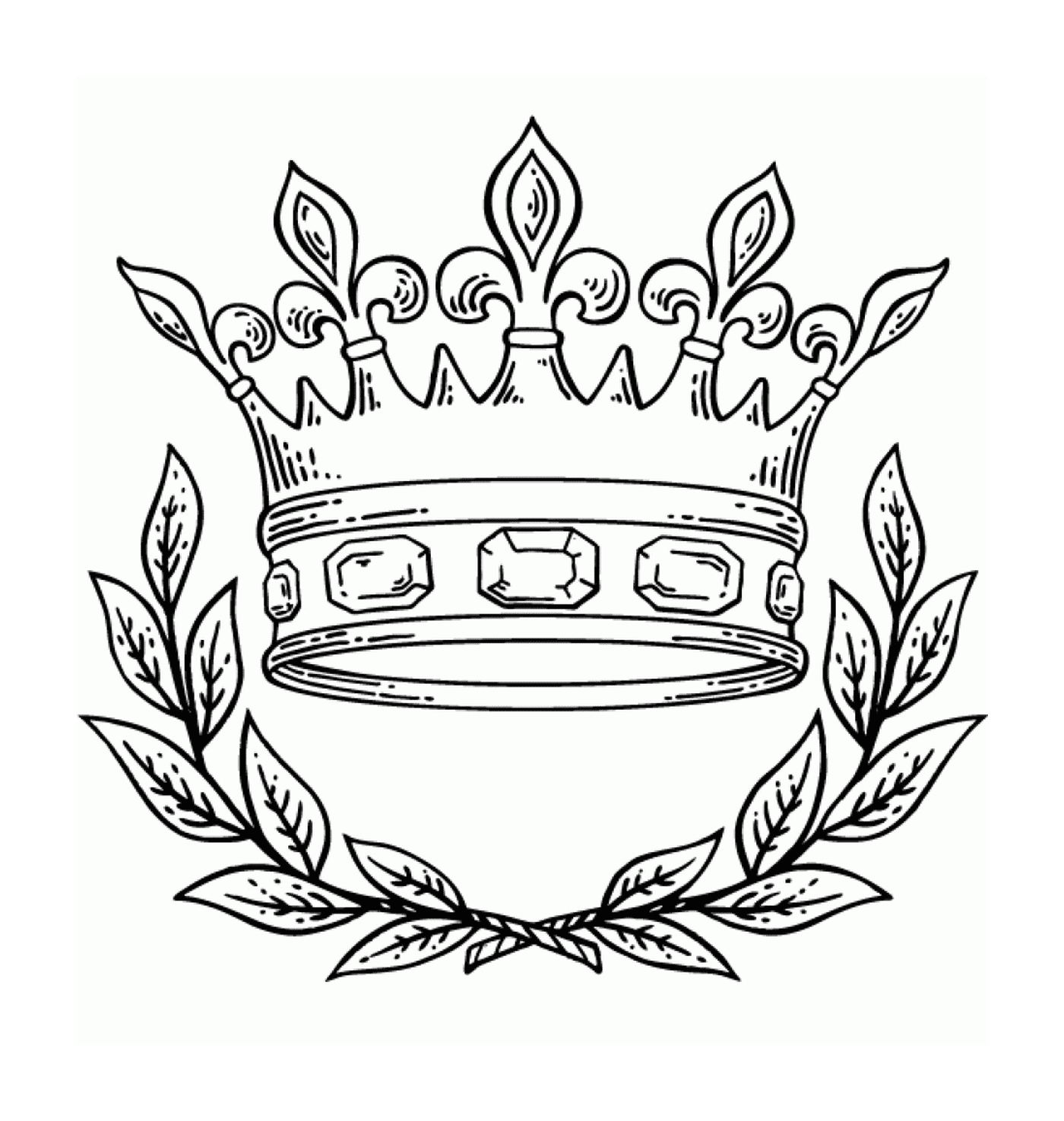   Une couronne et une couronne de laurier 