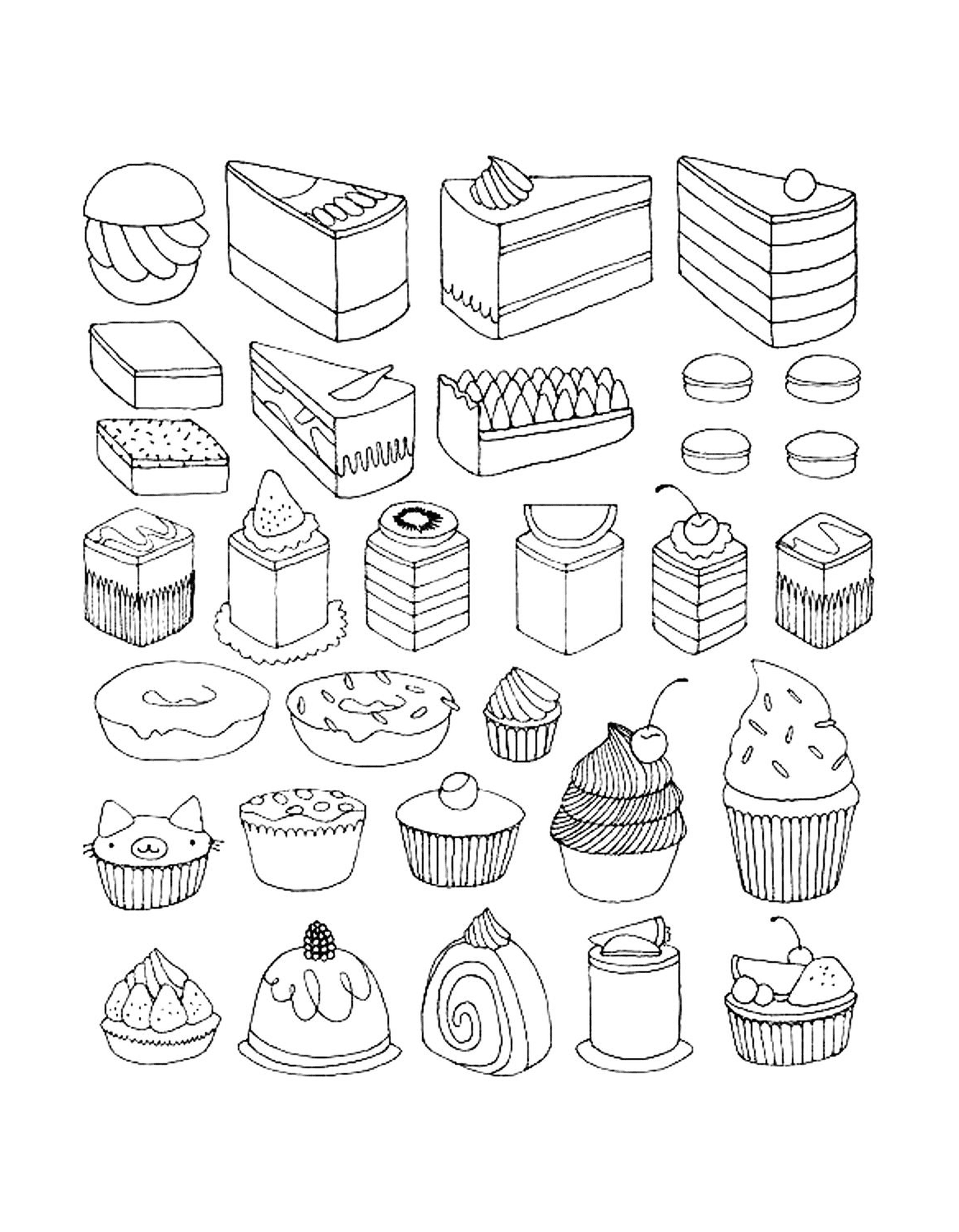   Des cupcakes et petits gâteaux pour adultes, variés et appétissants 