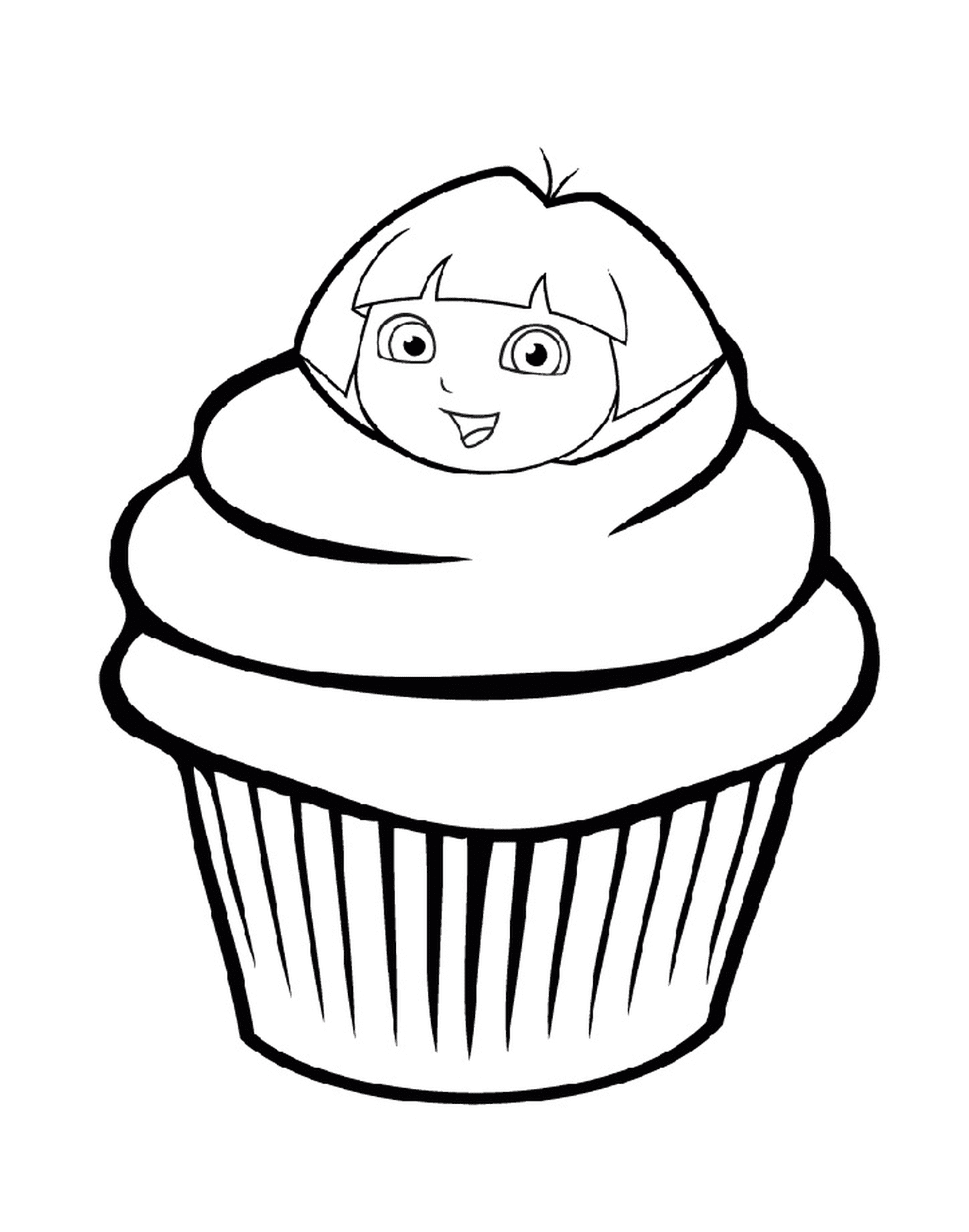   Un cupcake de Dora l'exploratrice 