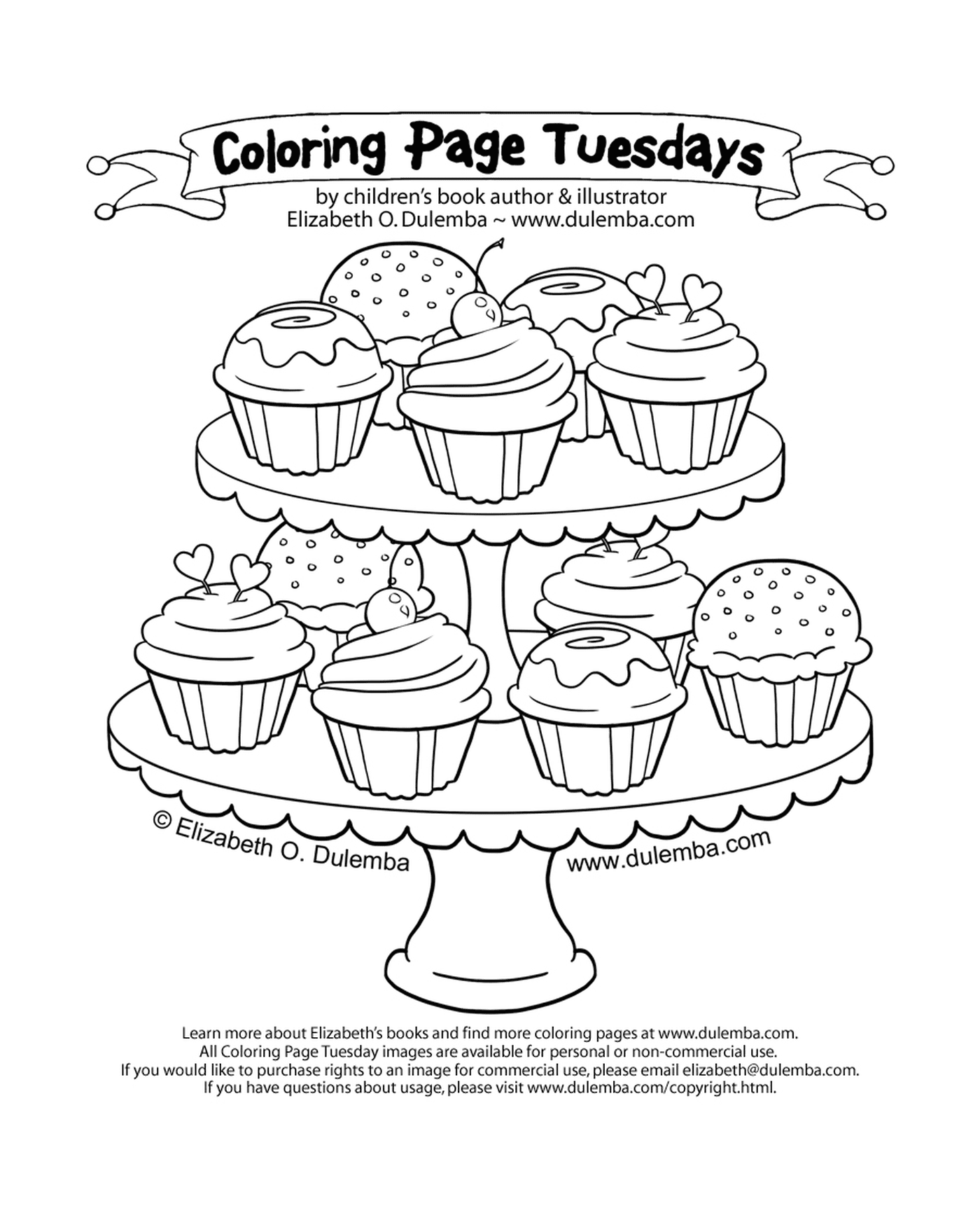   Des pages de coloriage avec 125 cupcakes 