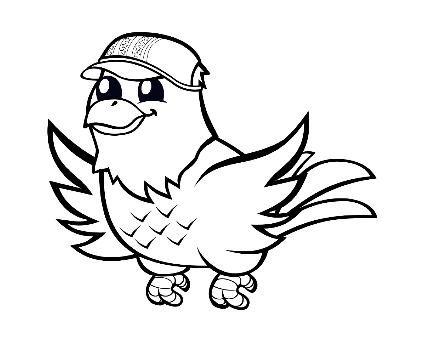   Un oiseau portant une casquette de baseball 