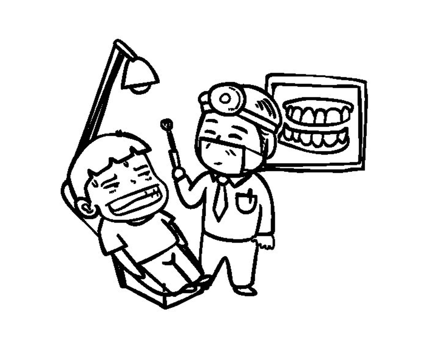   Un dentiste et son patient mécontent 
