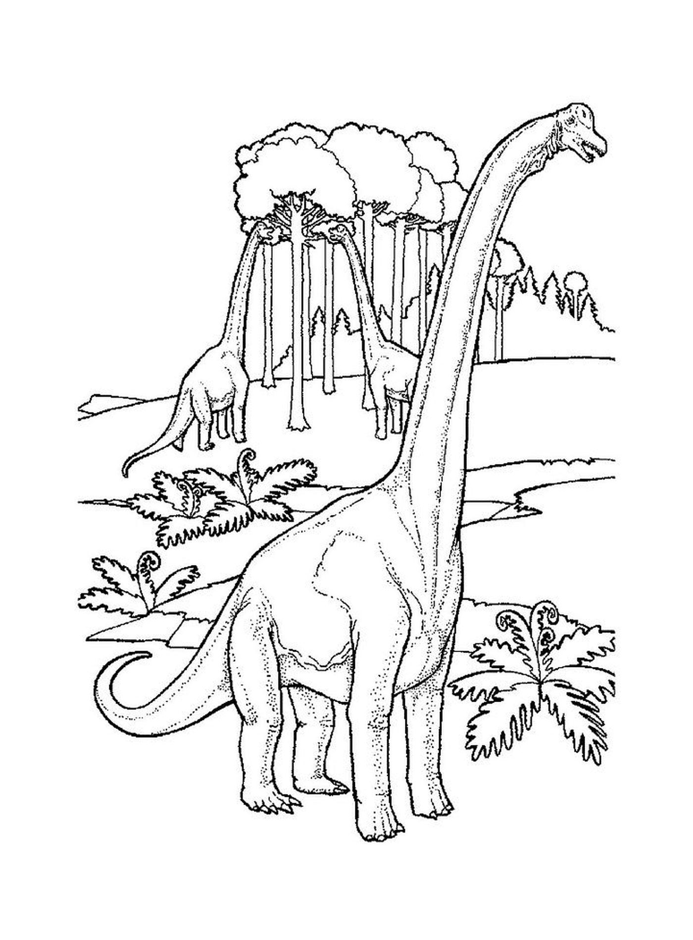   Un dinosaure adulte dans la jungle 