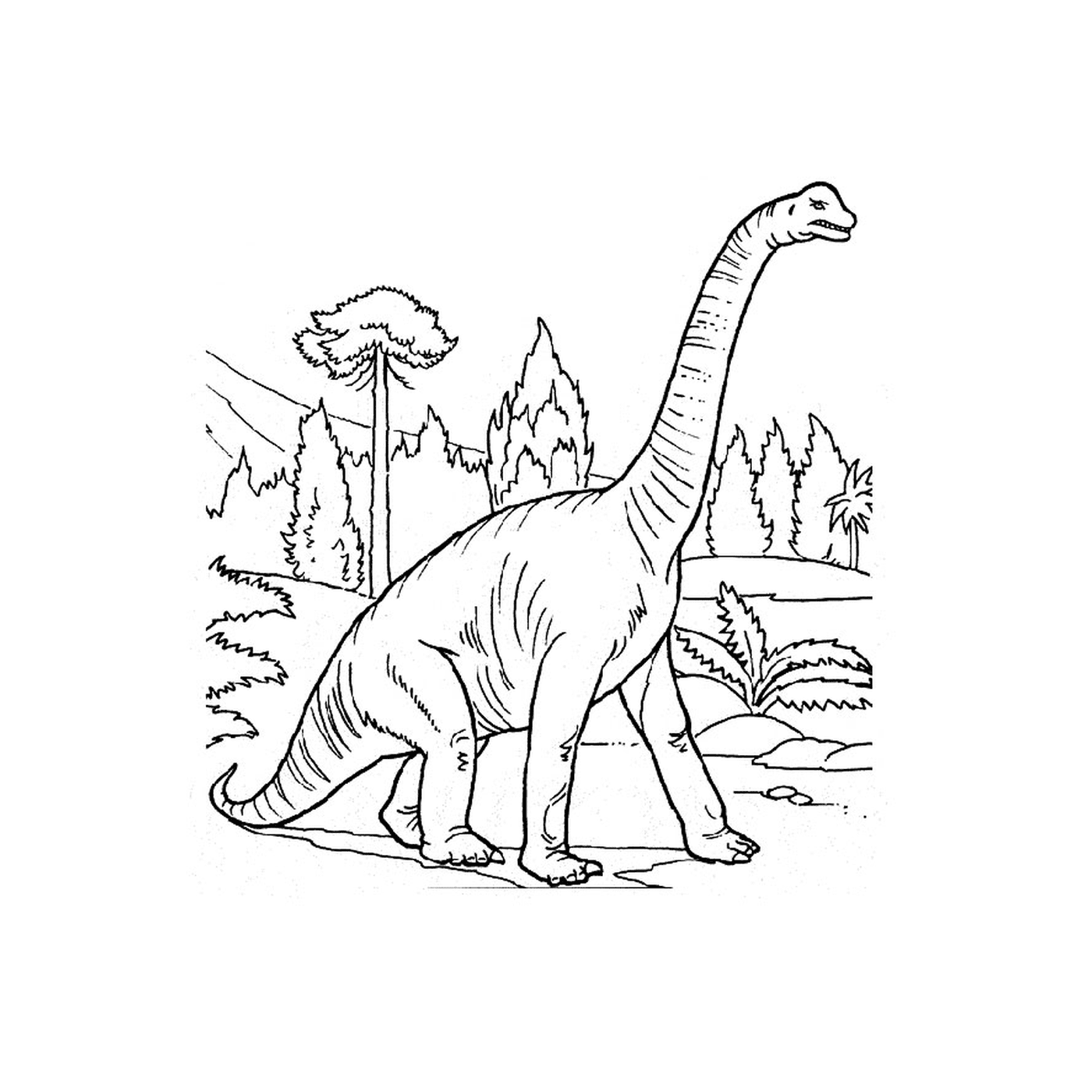   Un dinosaure dans une forêt 