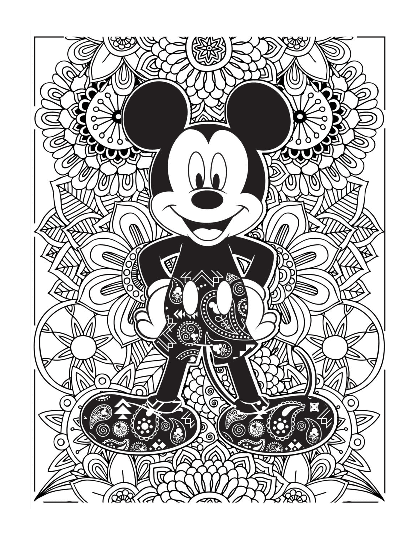   Mickey Mouse dans un mandala 