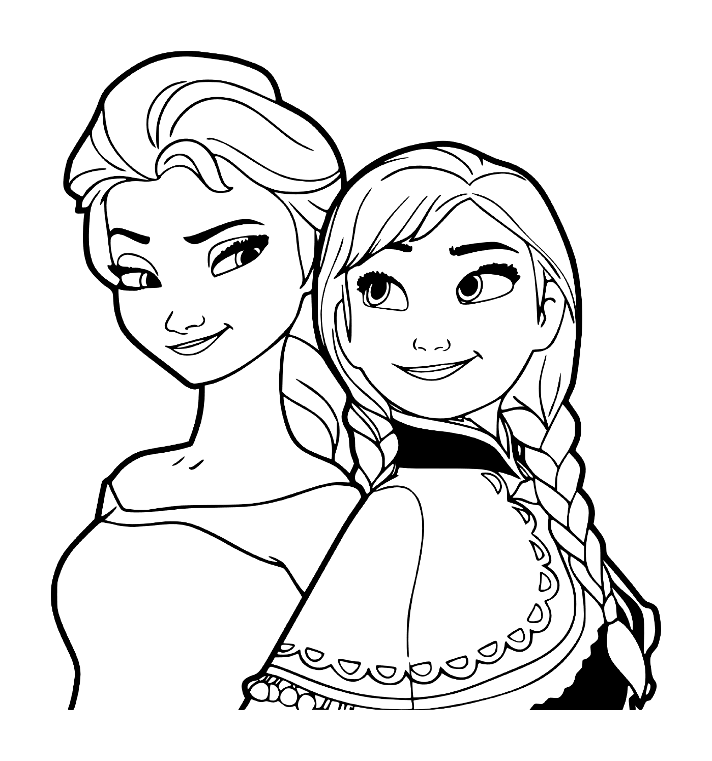   Sœurs et princesses Anna et Elsa 