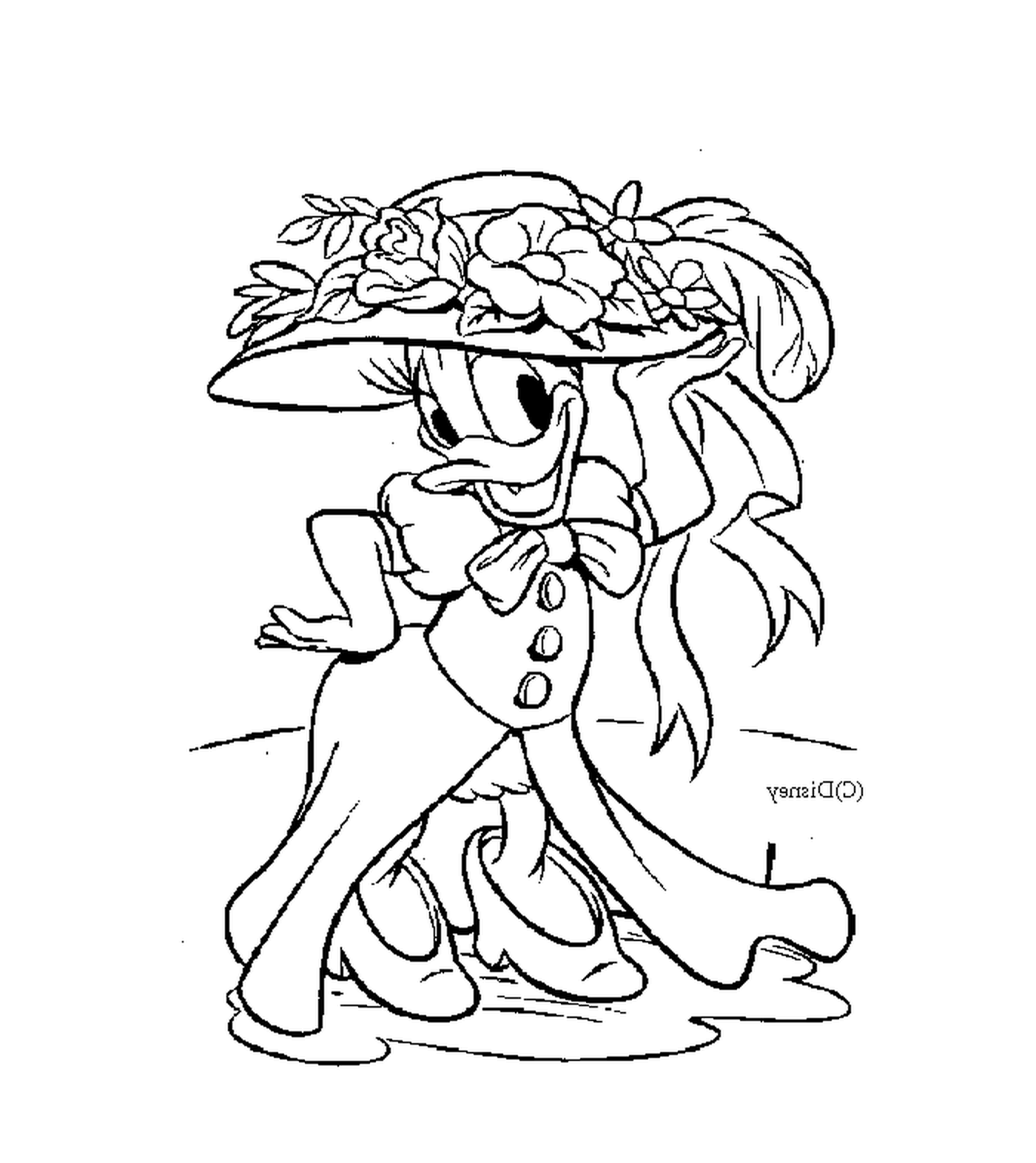   Daisy, élégante avec son grand chapeau 