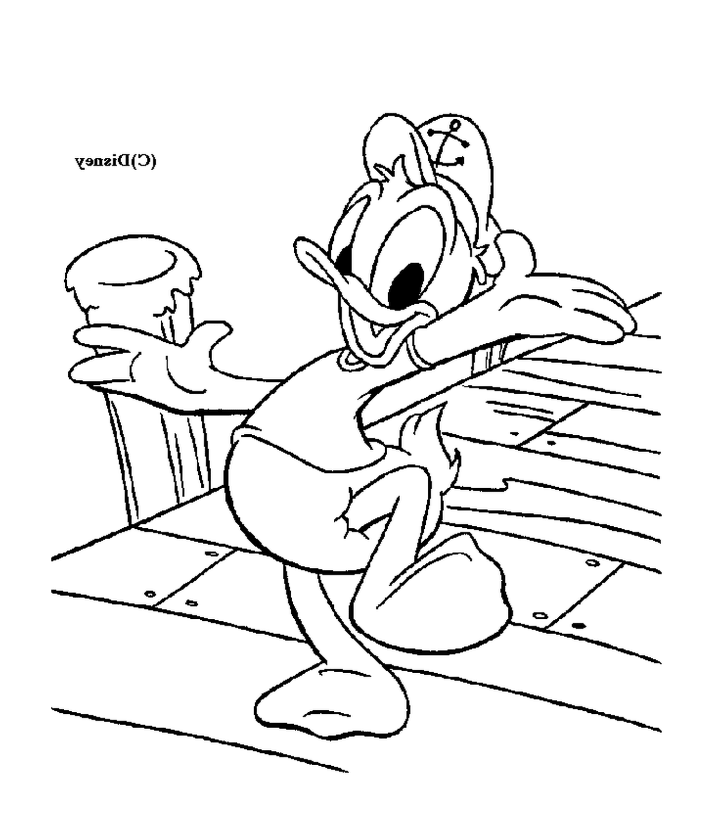   Donald, un marin reposant sur un banc 