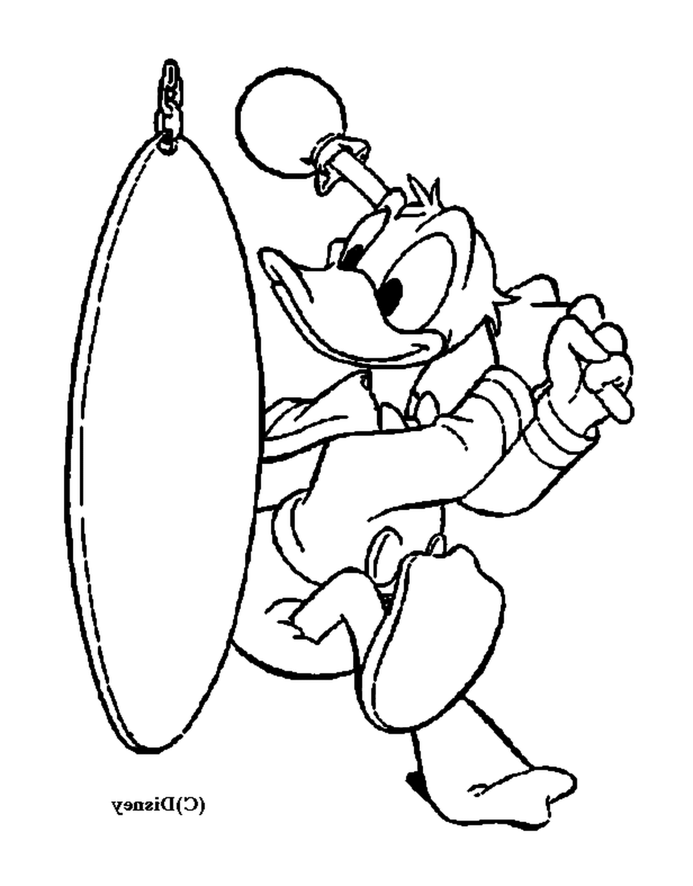   Donald part à la pêche avec un gong 