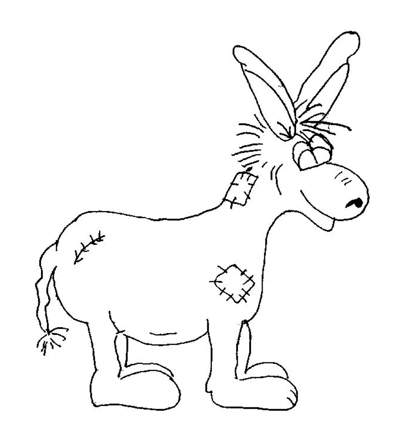   Un âne avec des bandages sur la tête 