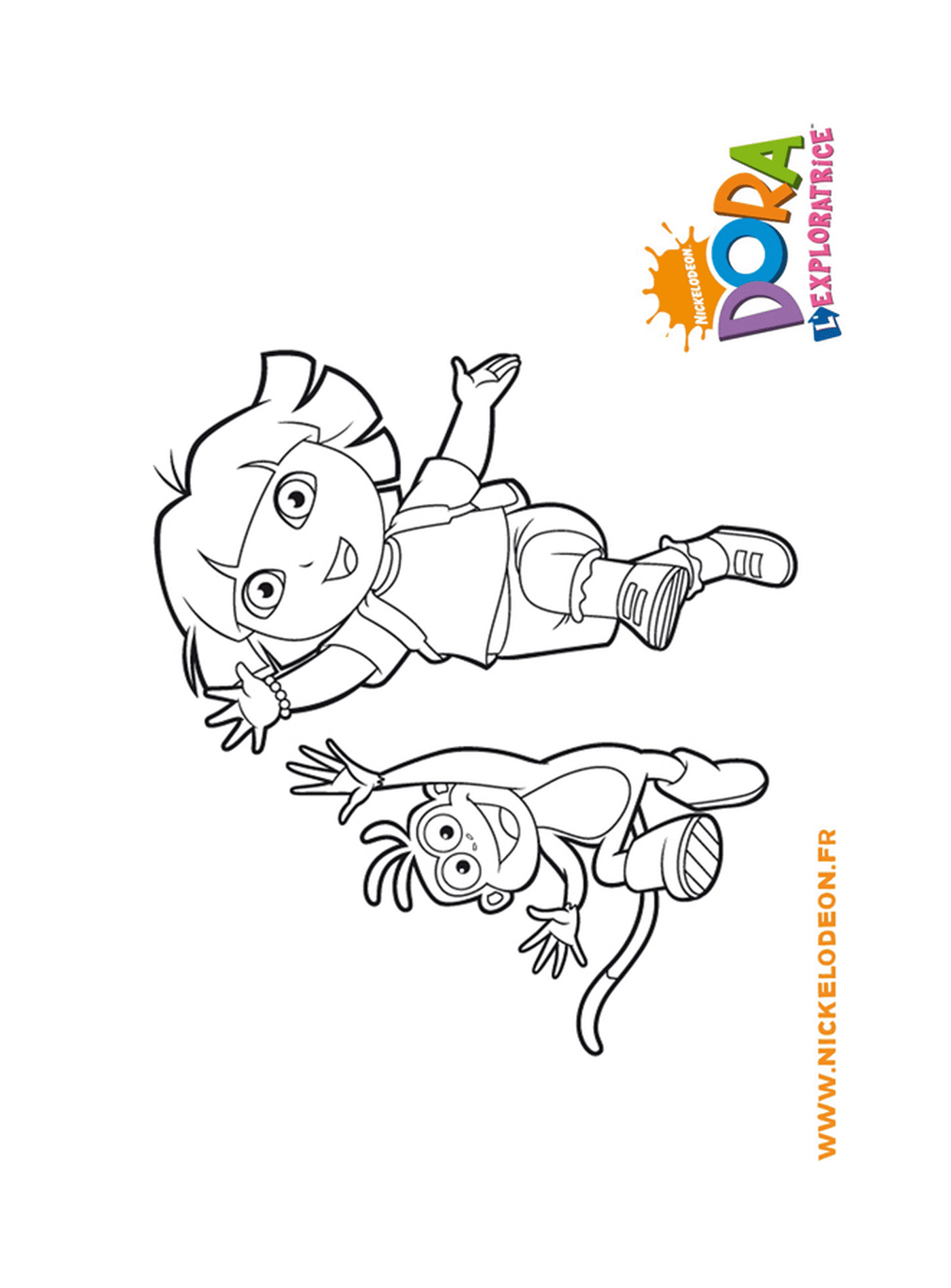   Dora et Babouche sautent avec énergie 