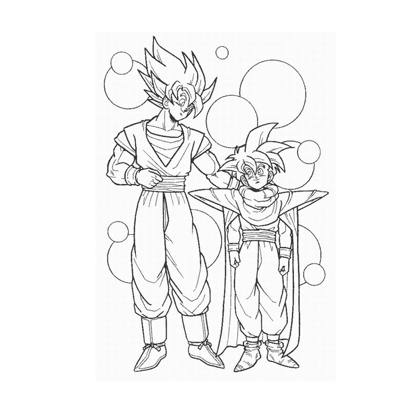   Goku et Vegeta, puissants guerriers 