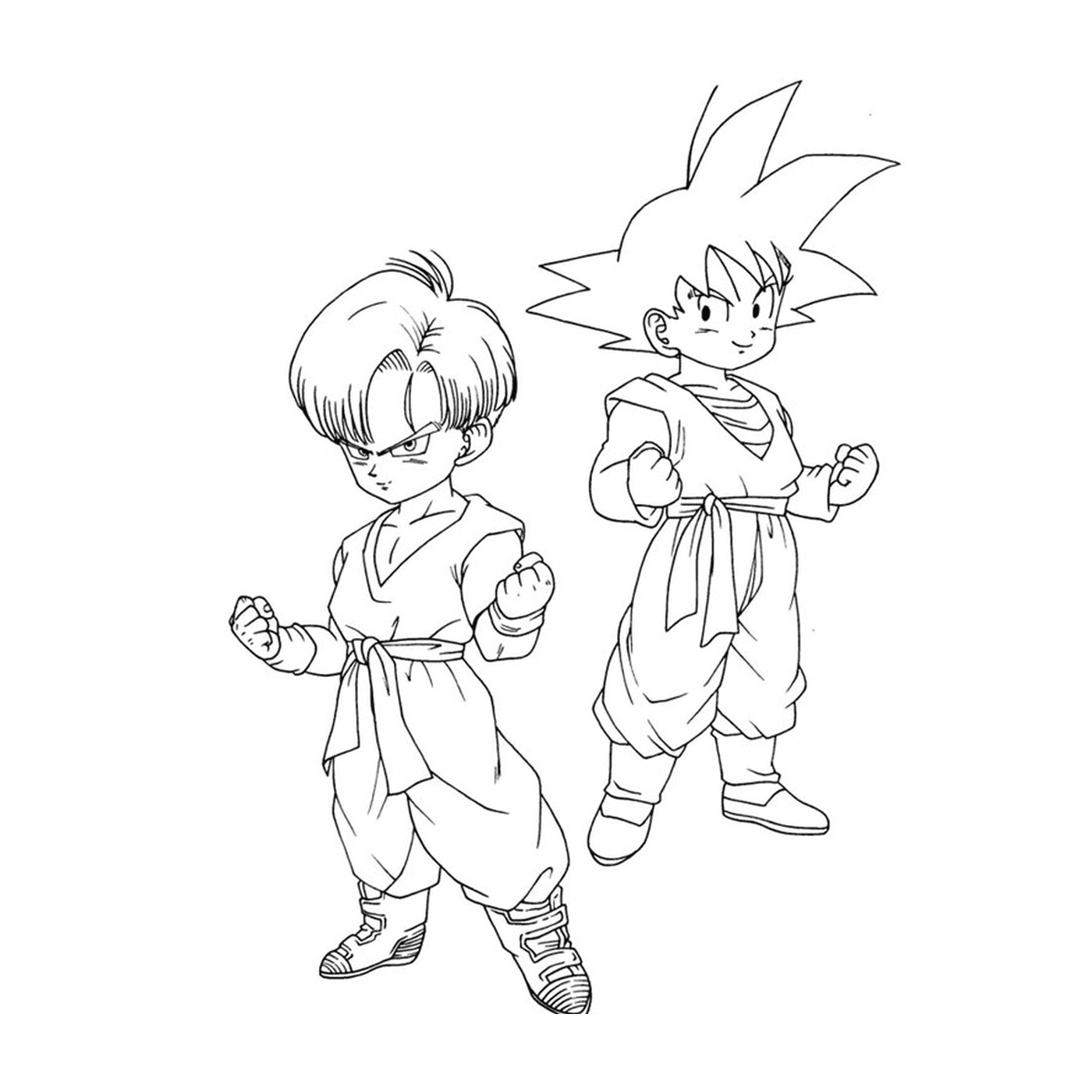   Goku et Gohan enfant de Dragon Ball Z 