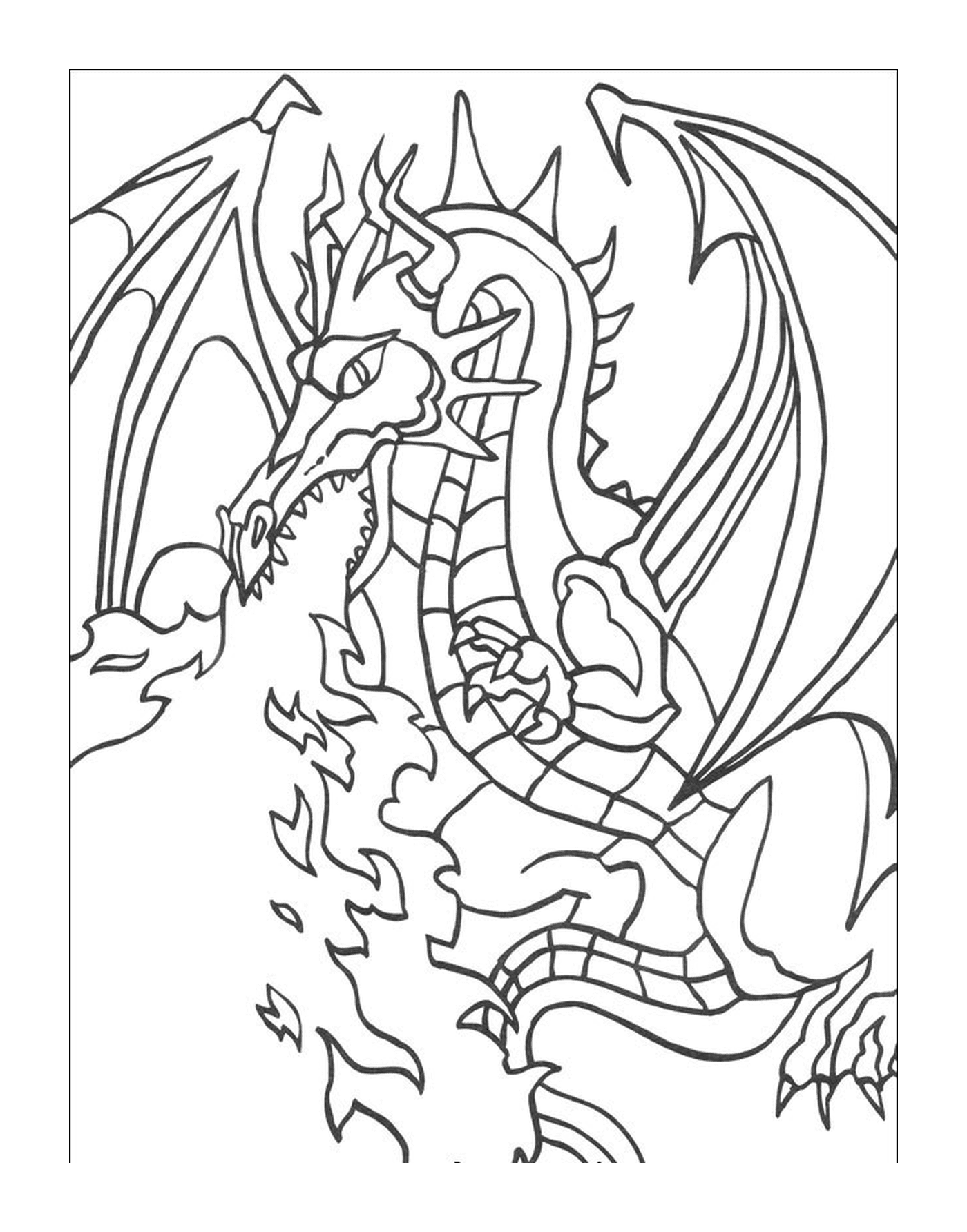   Dragon fumant une cigarette avec désinvolture 