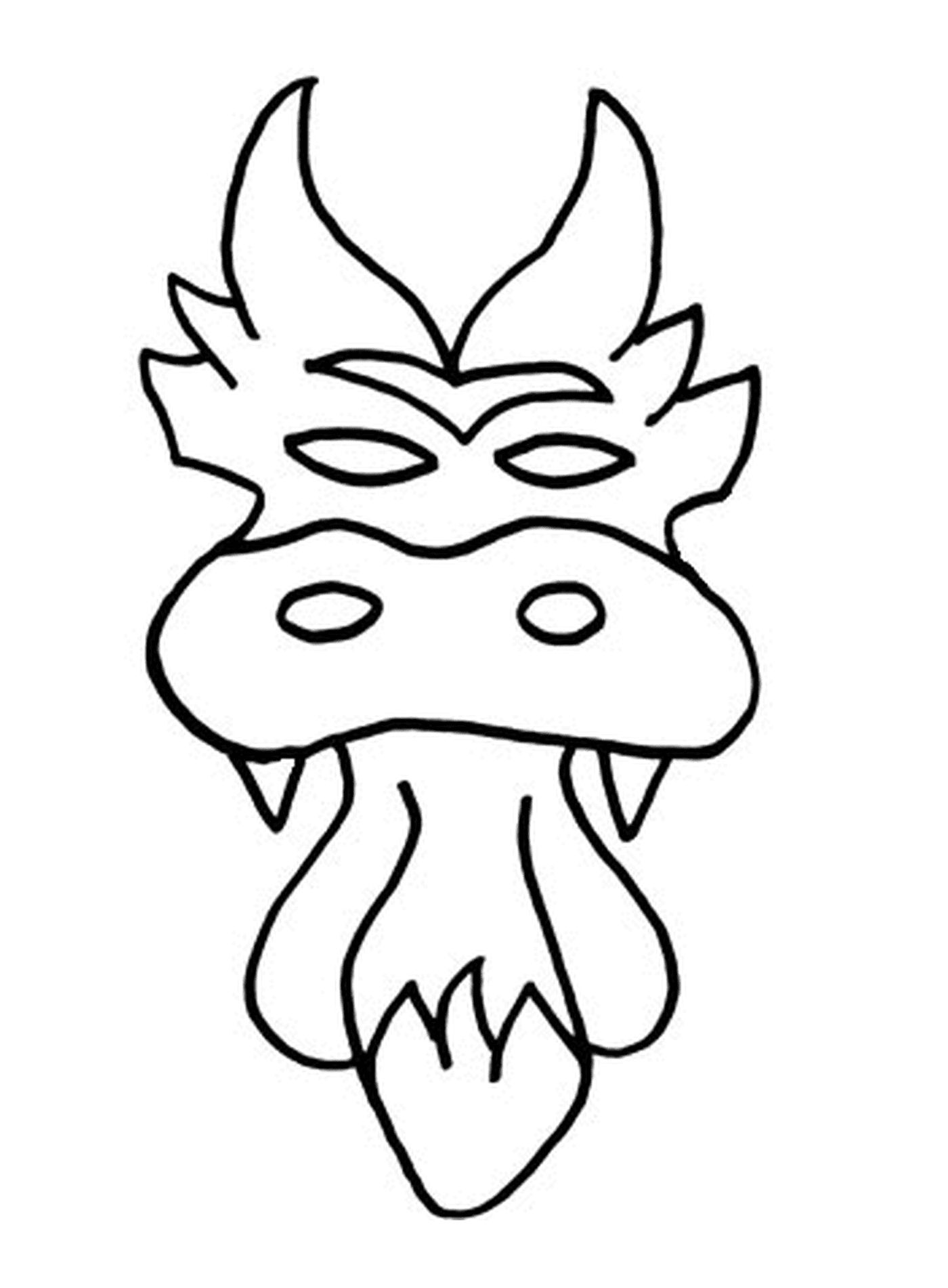   Tête de dragon avec un masque 