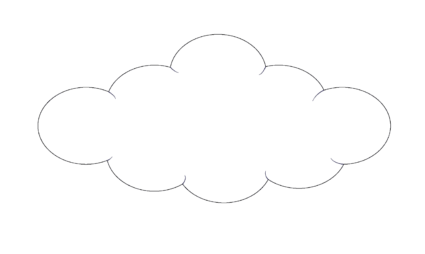   Un nuage blanc avec un contour bleu 