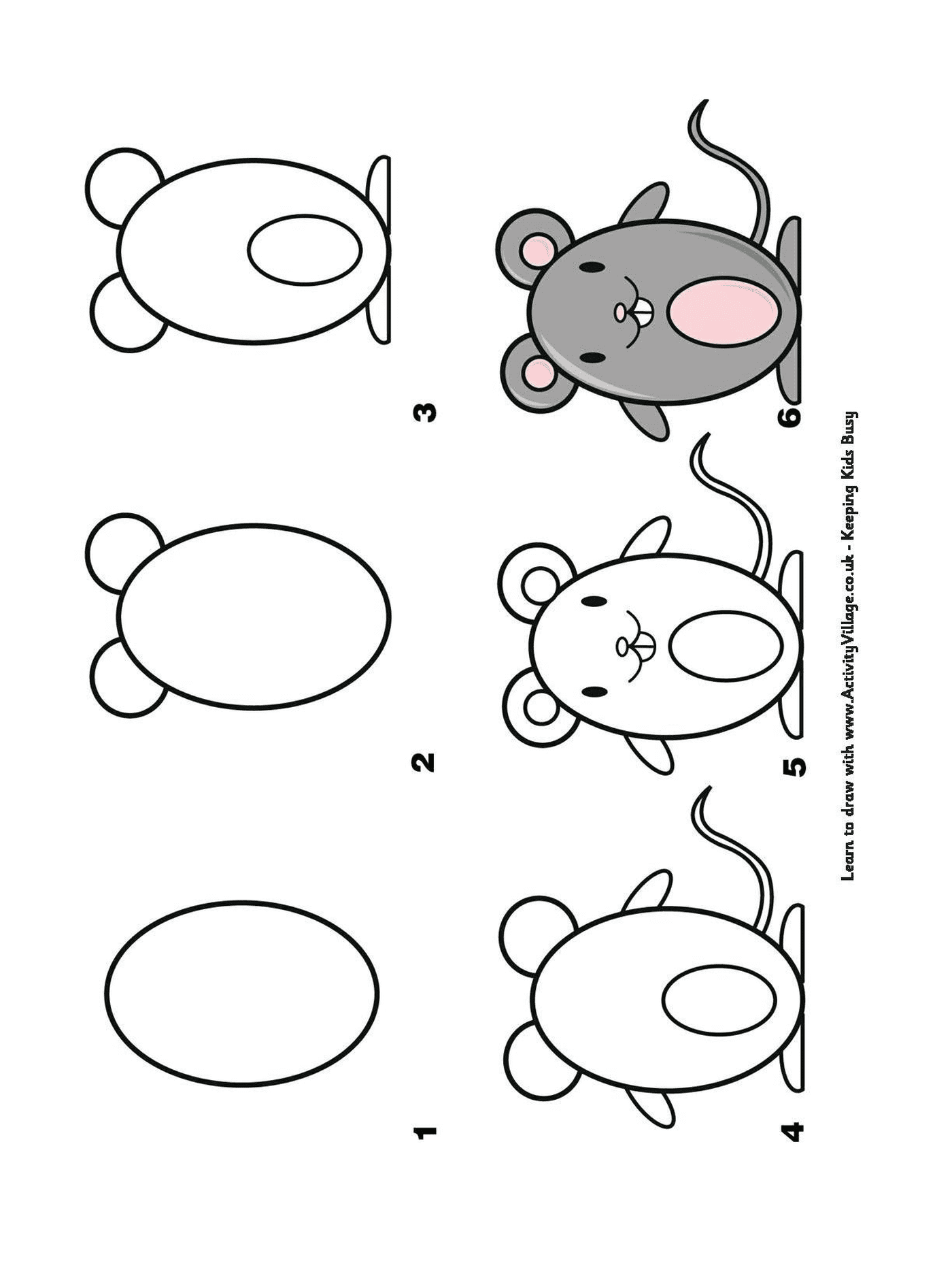  Comment dessiner une souris étape par étape 