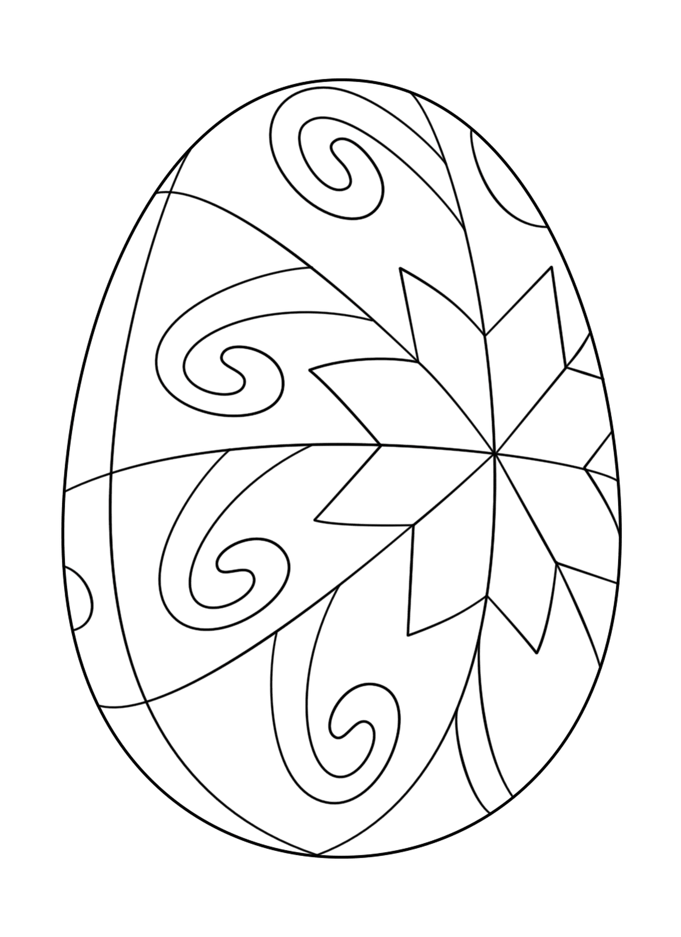   Œuf de Pâques avec motif d'étoile, un œuf décoré 
