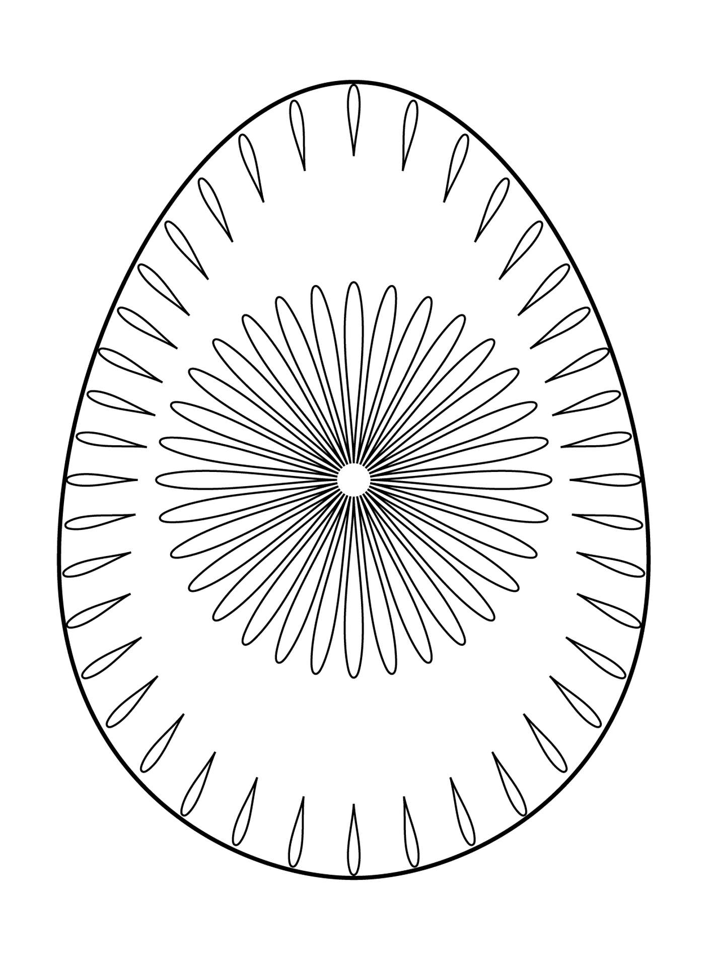   Œuf de Pâques avec motif de fleur 2, un œuf avec un motif circulaire 