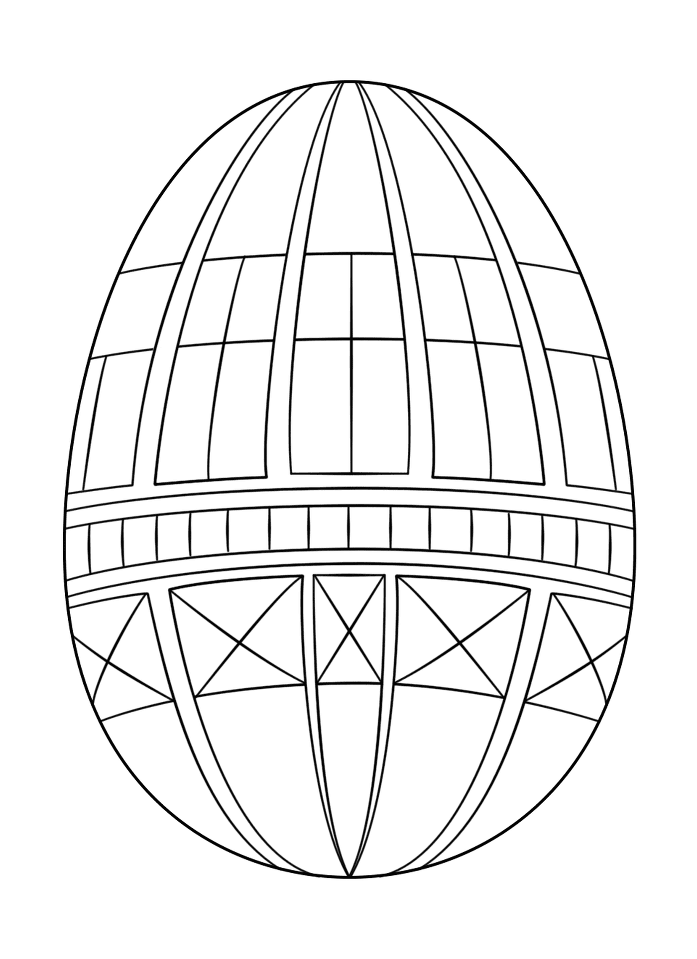   Œuf de Pâques géométrique, un œuf coloré 